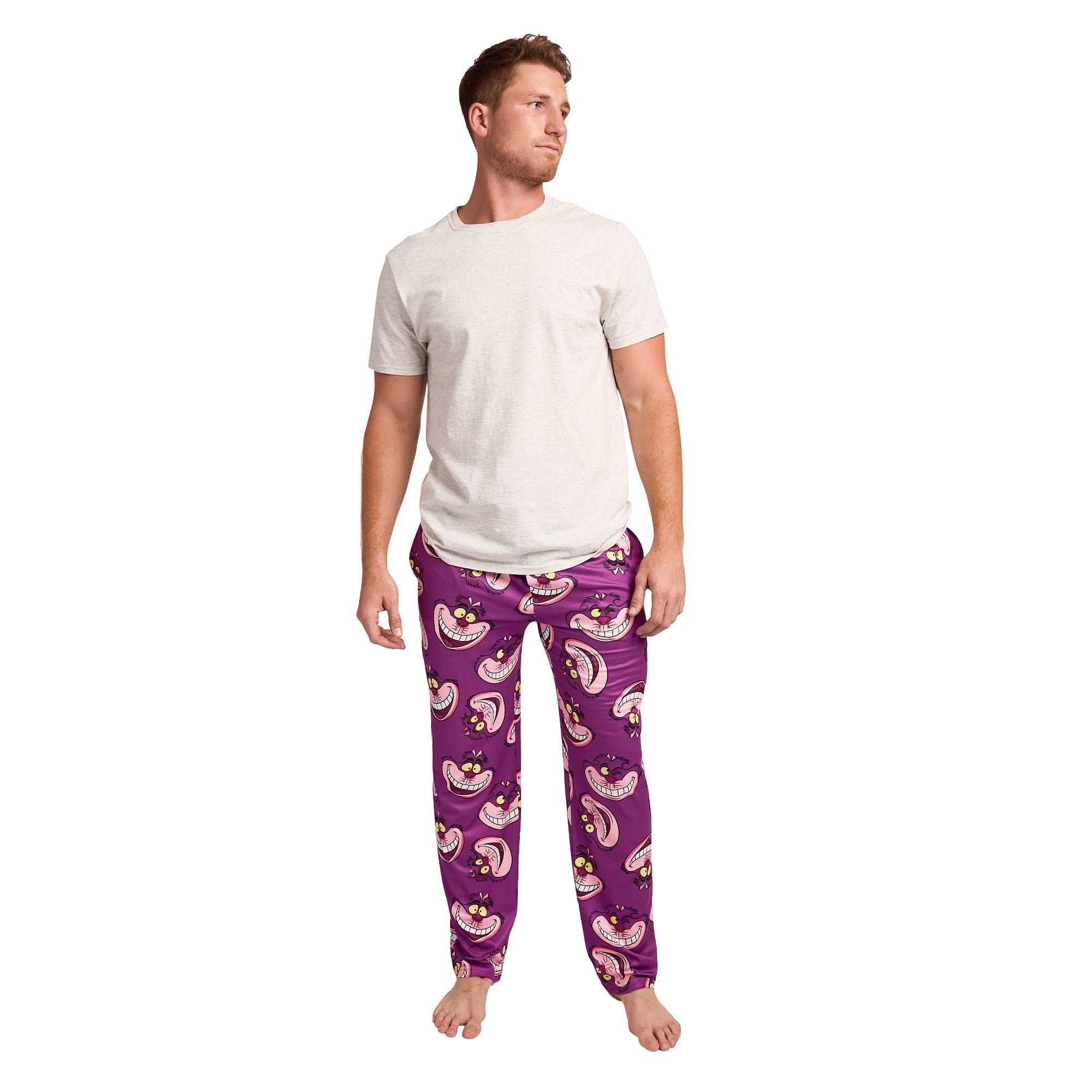 Disney Alice In Wonderland Chesire Cat All-Over Print Adult Purple Sleep Pajama Pants