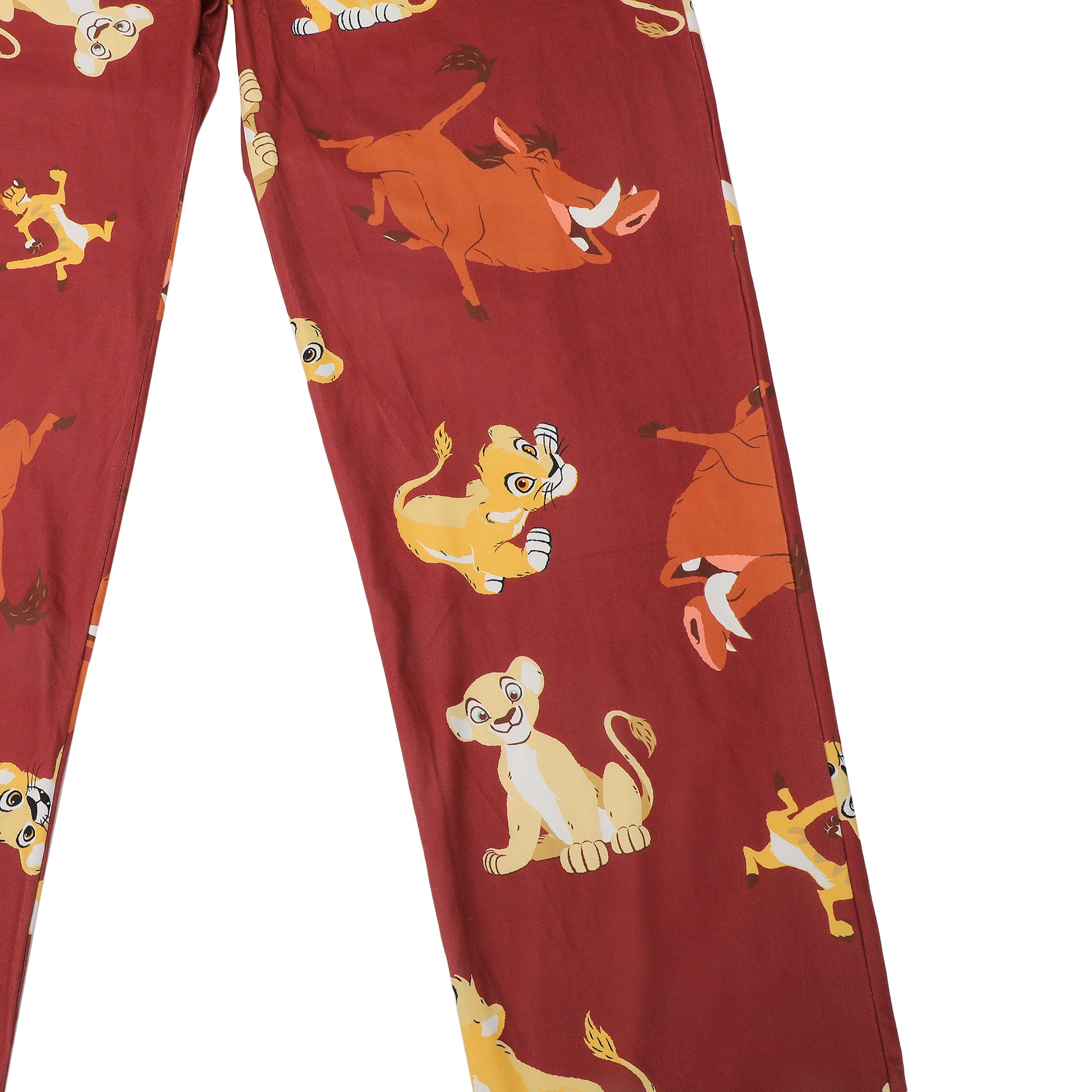 The Lion King All-Over Character Print Adult Burgundy Sleep Pajama Pants