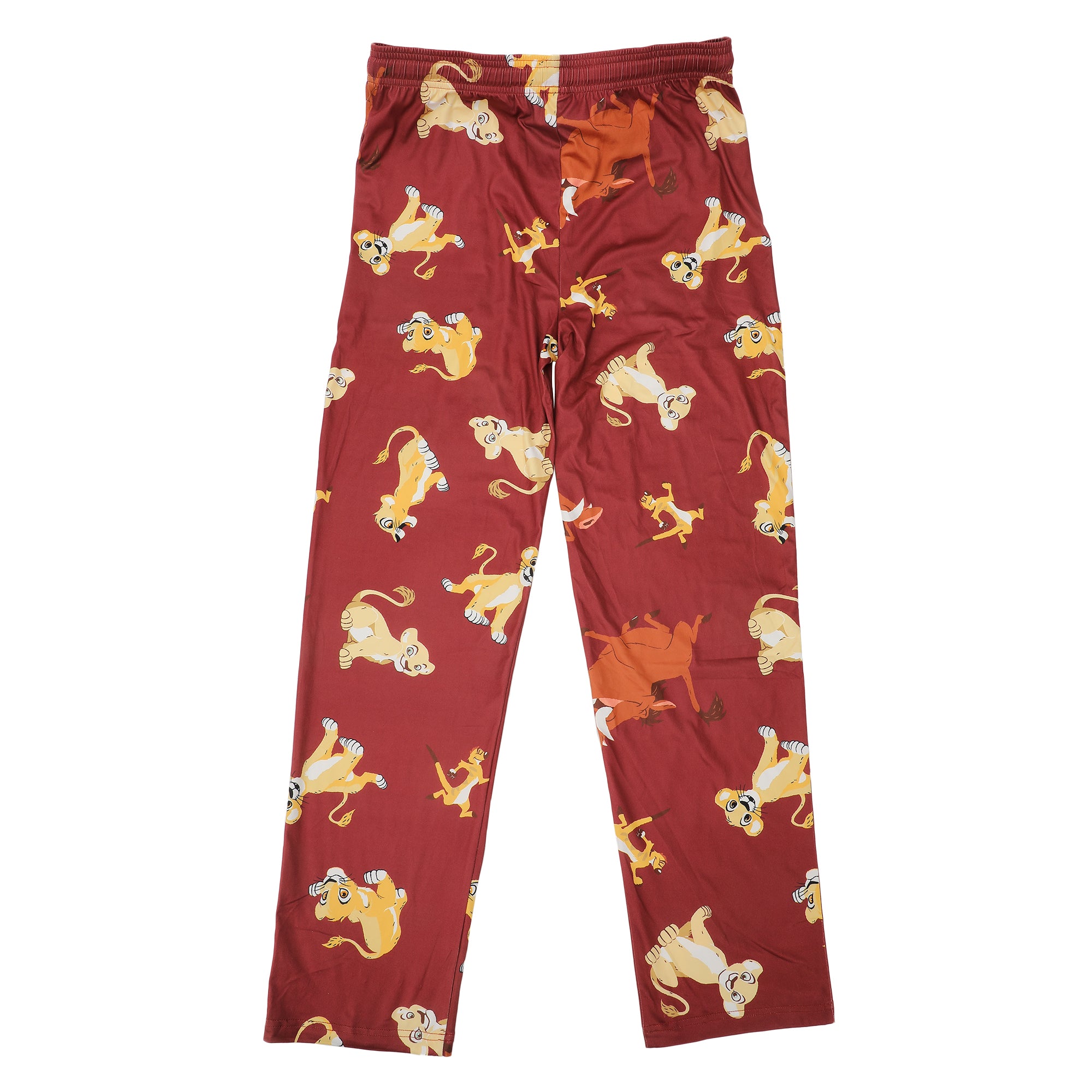 The Lion King All-Over Character Print Adult Burgundy Sleep Pajama Pants