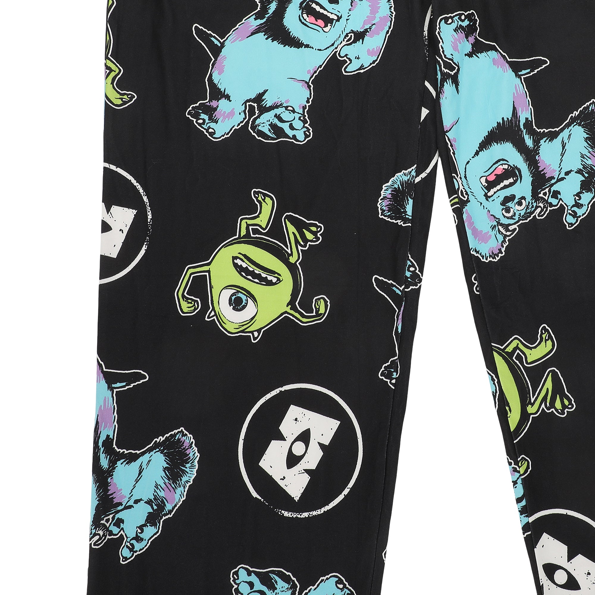 Monsters Inc Mike & Sulley All-Over Print Adult Black Sleep Pajama Pants