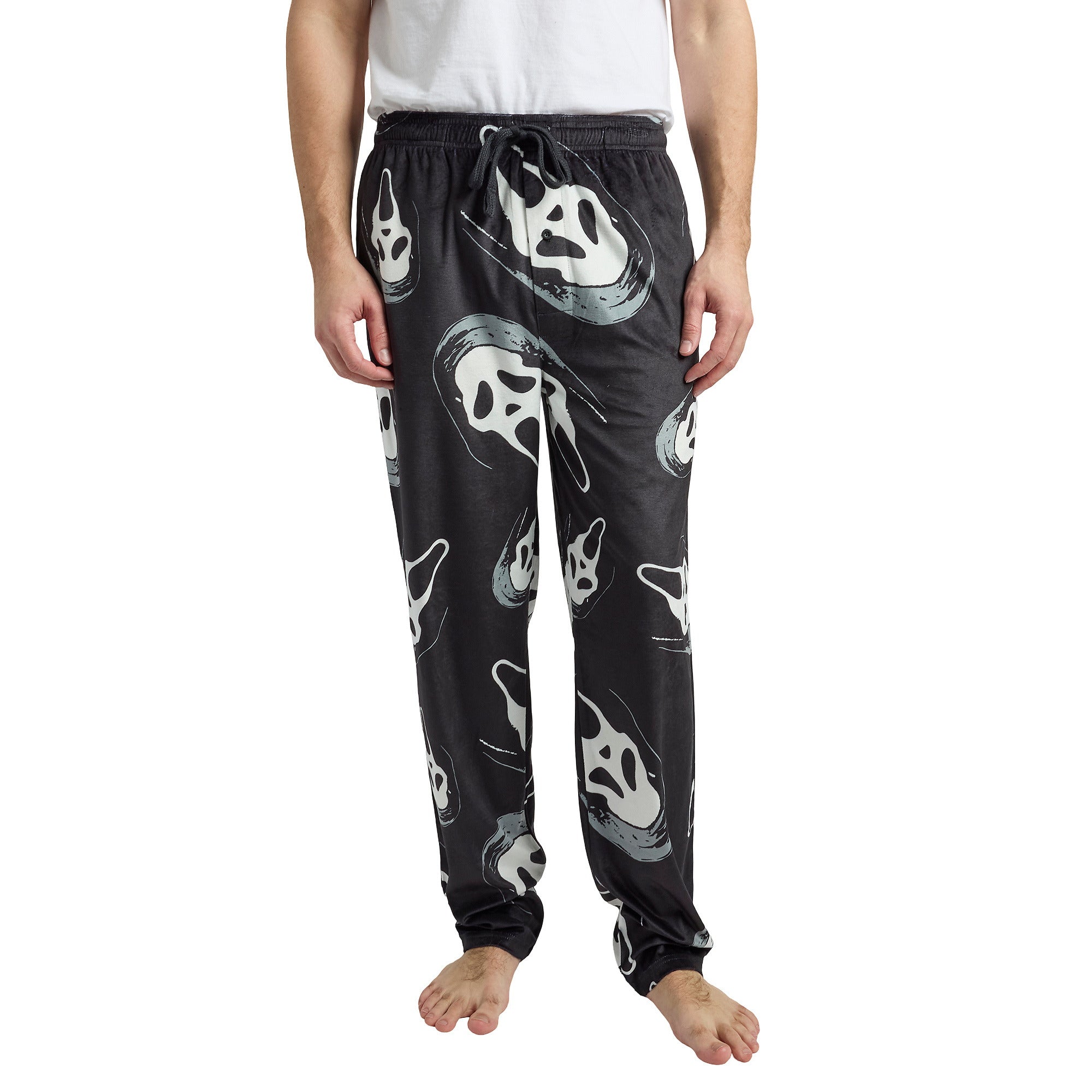 Ghostface All-Over Character Print Plush Minkey Fleece Men's Sleep Pajama Pants