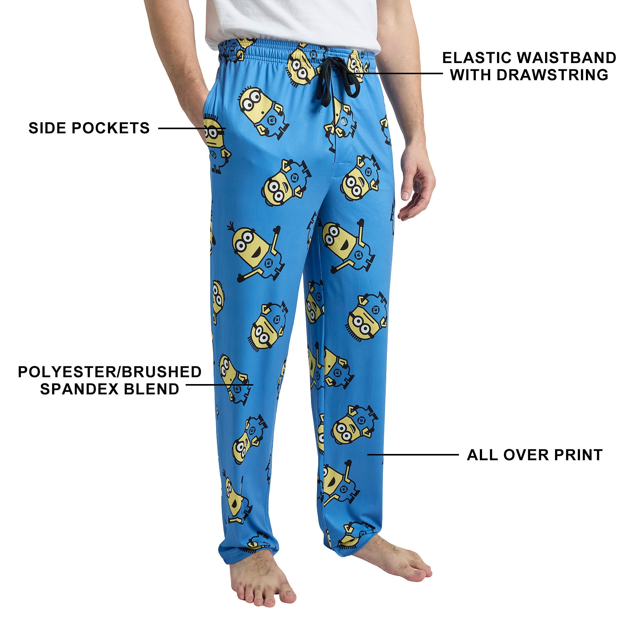Minions All-Over Character Print Men's Sleep Pajama Pants