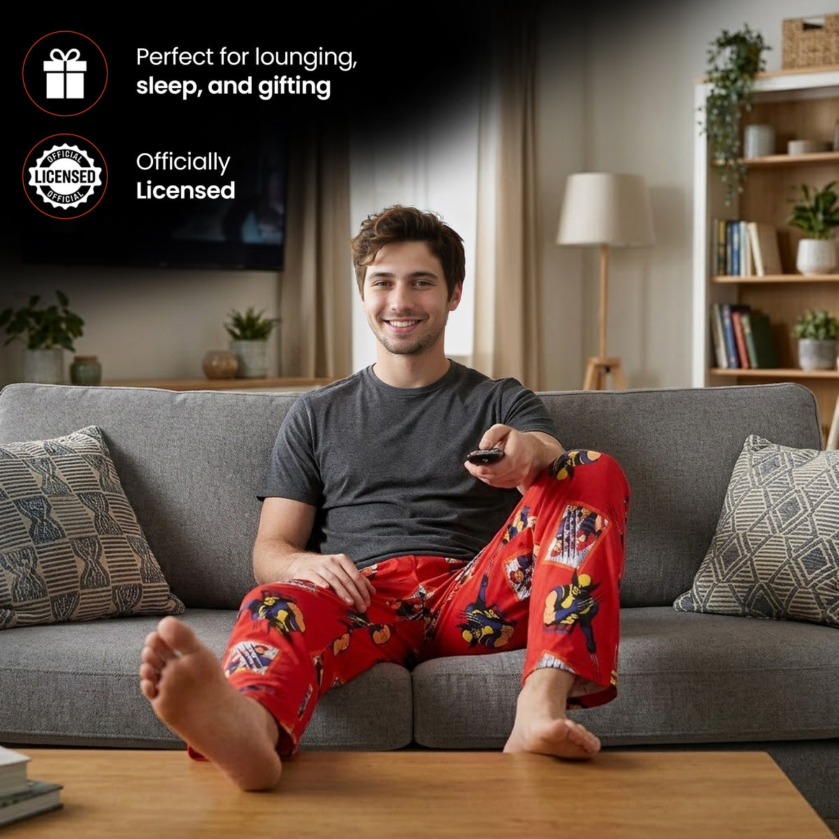 X-Men '97 Wolverine All-Over Character Print Men's Sleep Pajama Pants