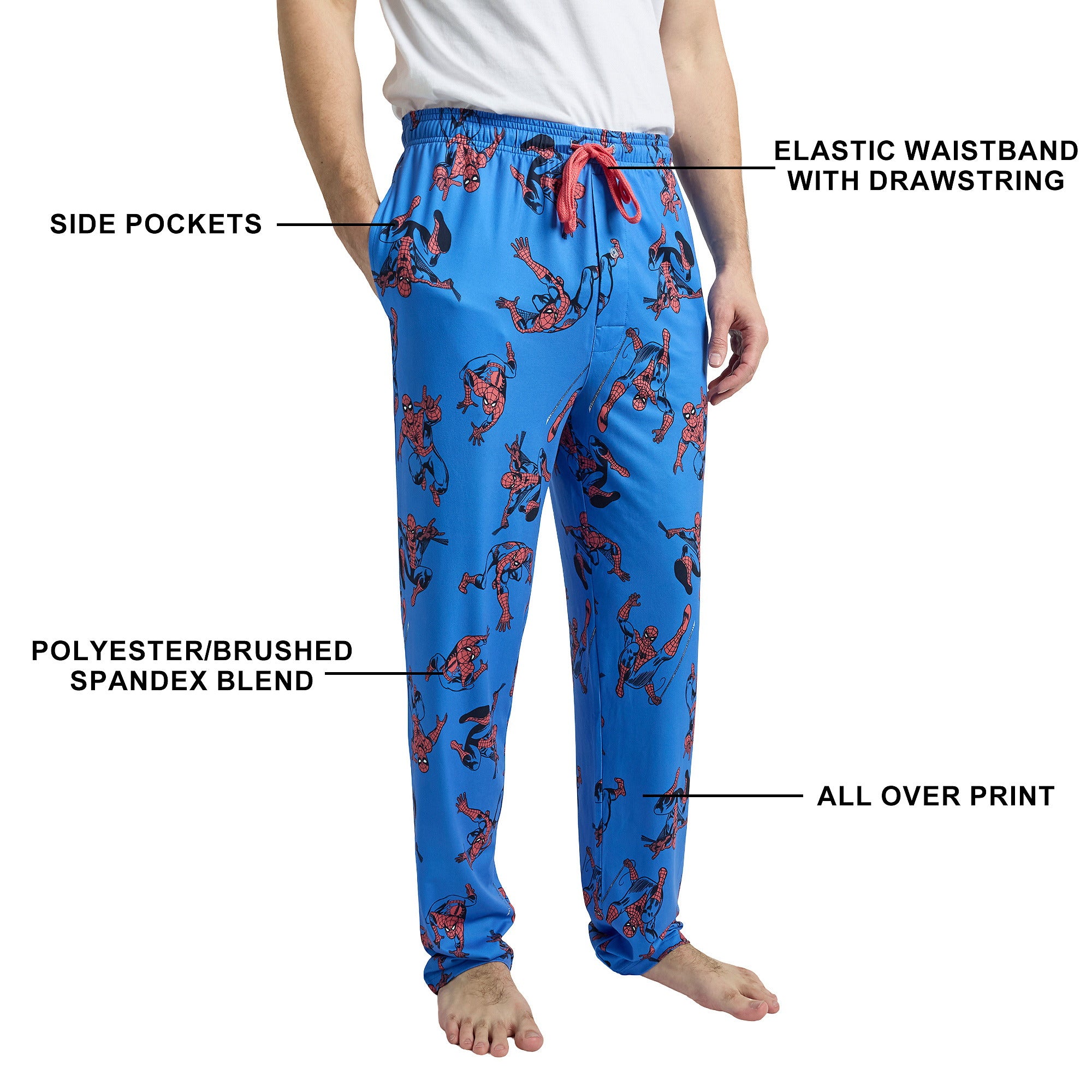 Spider-Man All-Over Character Print Men's Sleep Pajama Pants