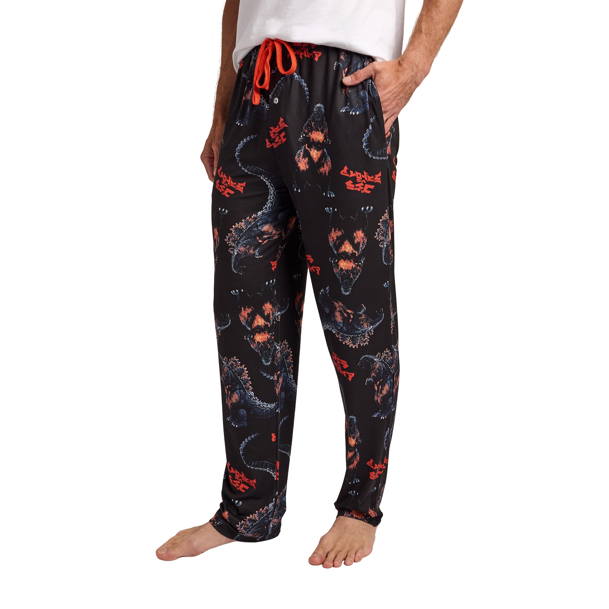 Godzilla Classic Godzilla All-Over Print Men’s Black Sleep Pajama Pants