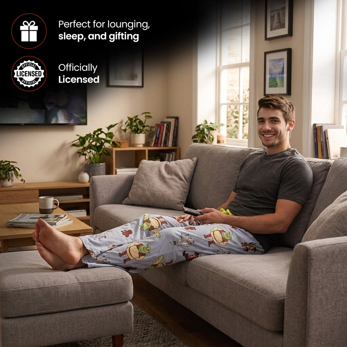 Shrek Franchise Favorite Characters All-Over Print Men's Sleep Pajama Pants
