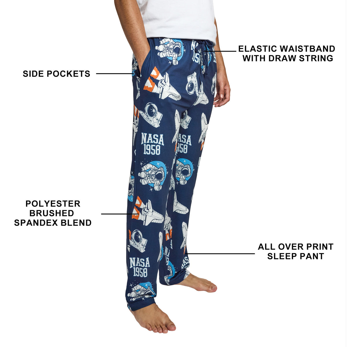 NASA Moon Man Pajama Pants for Adult Lounge Sleep