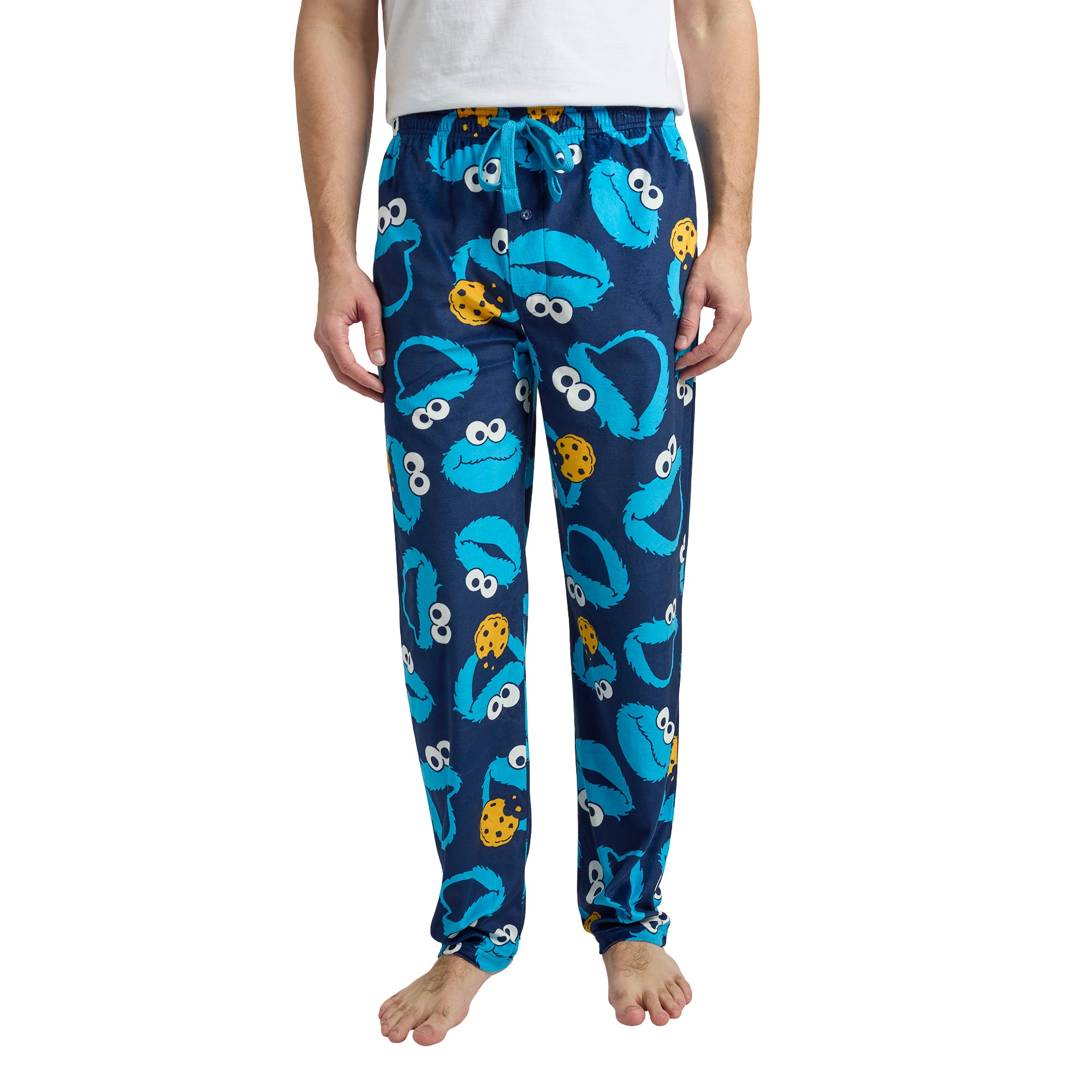 Sesame Street Cookie Monster All-Over Print Men’s Navy Sleep Pajama Pants