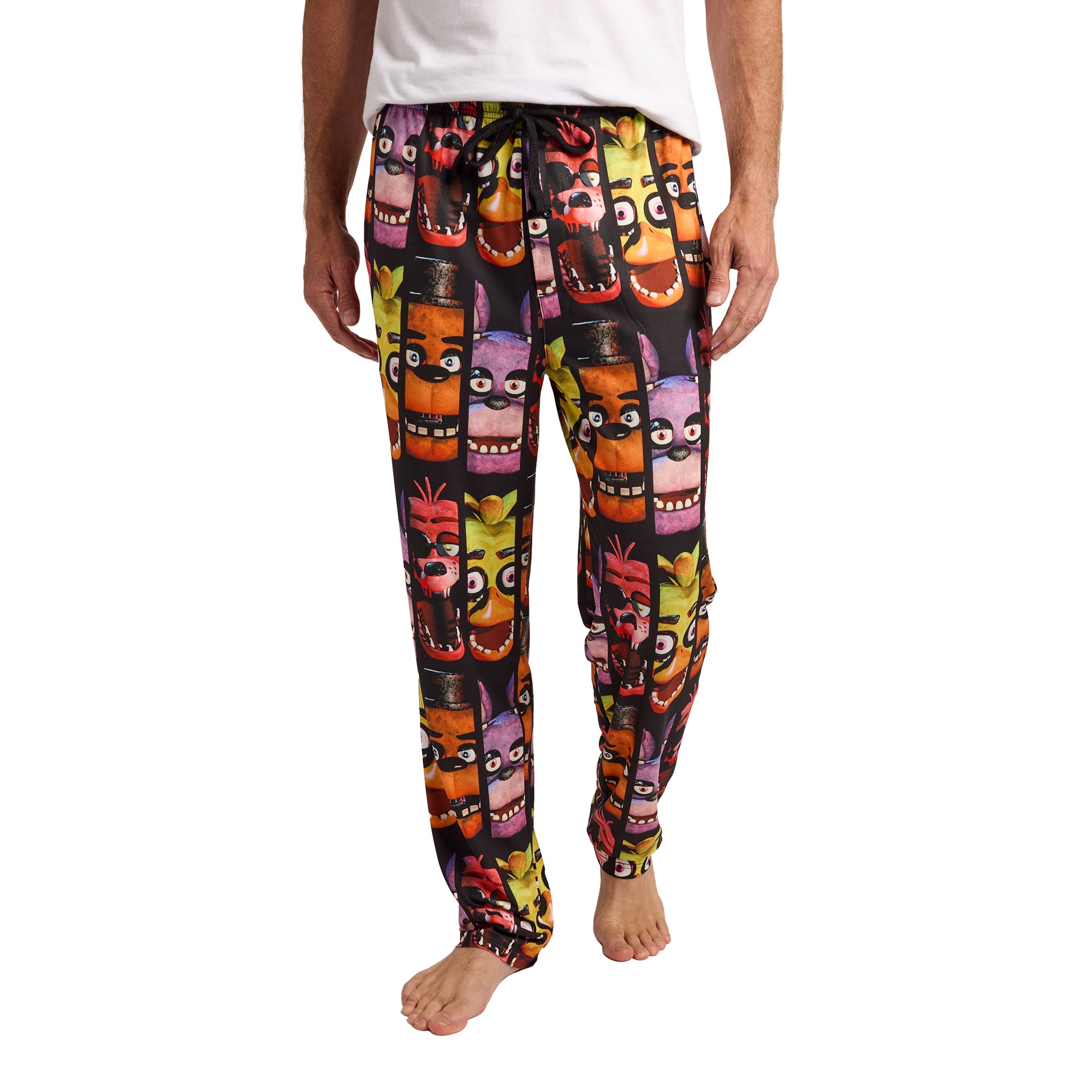 Five Nights At Freddy’s Character Panels All-Over Print Men’s Black Sleep Pajama Pants