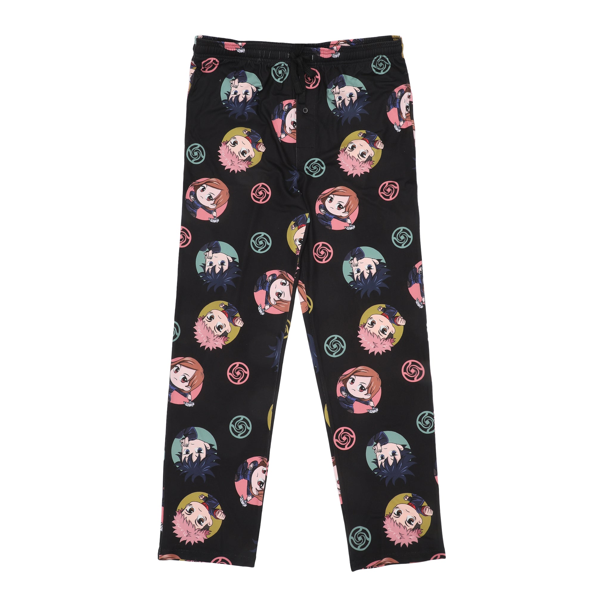 Jujutsu Kaisen Yuji Nobara & Megumi All-Over Print Men’s Black Sleep Pajama Pants