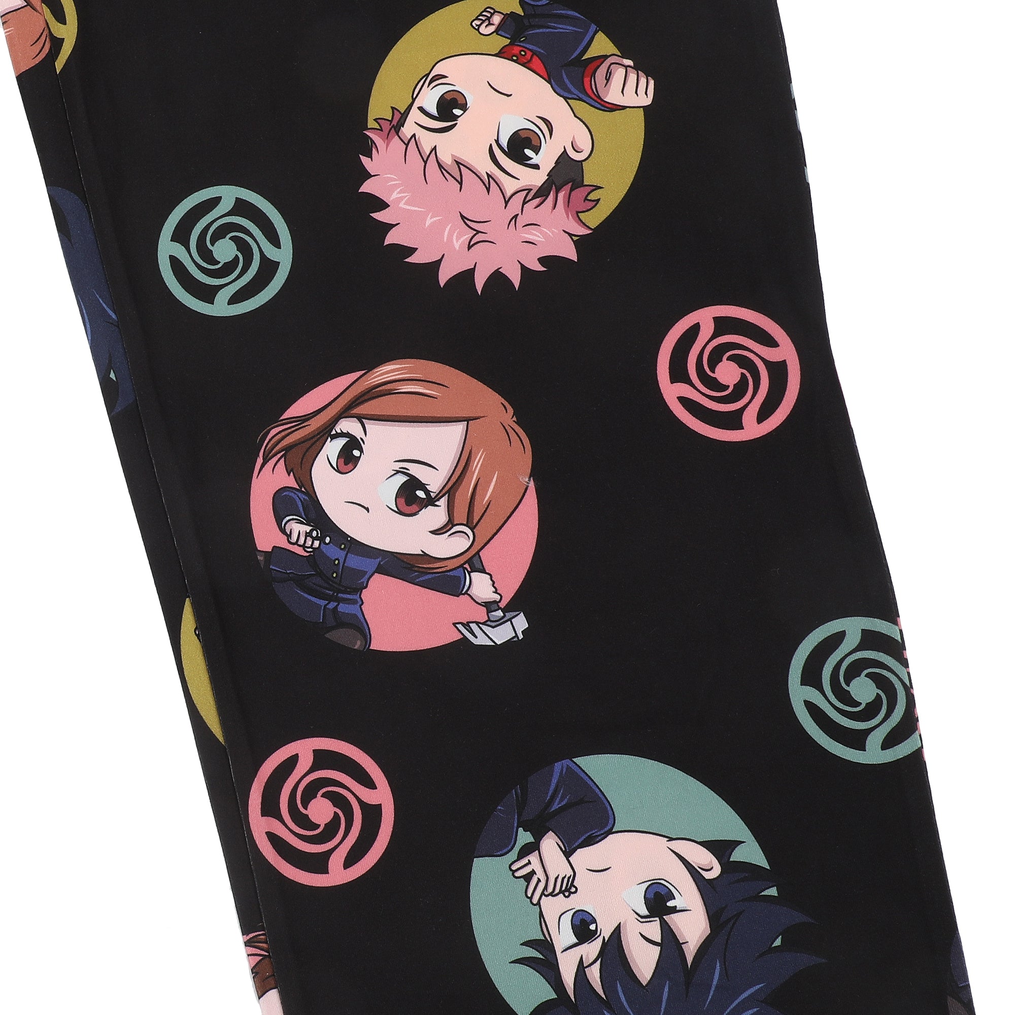 Jujutsu Kaisen Yuji Nobara & Megumi All-Over Print Men’s Black Sleep Pajama Pants