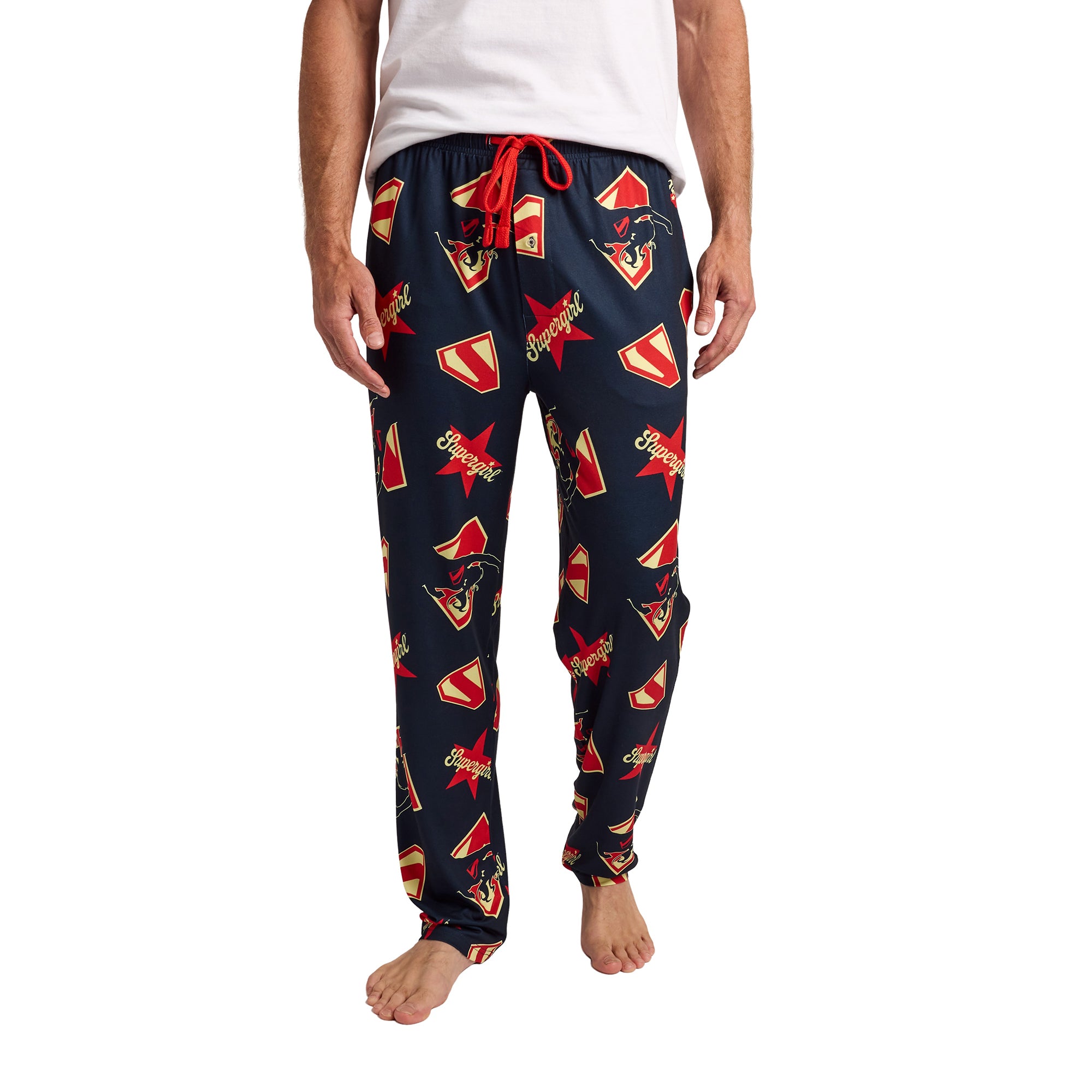 DC Super Hero Girls Supergirl All-Over Print Men’s Navy Sleep Pajama Pants