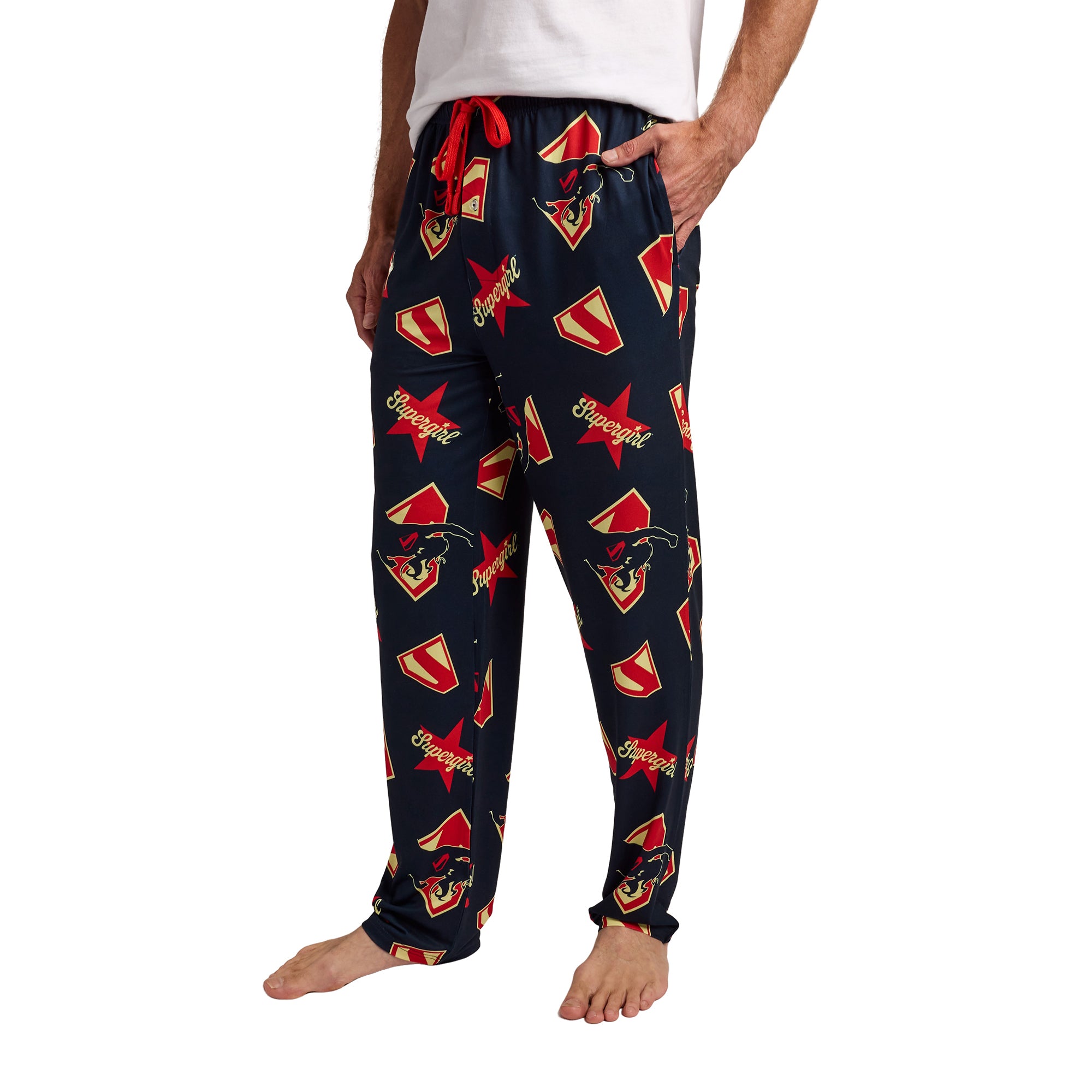 DC Super Hero Girls Supergirl All-Over Print Men’s Navy Sleep Pajama Pants