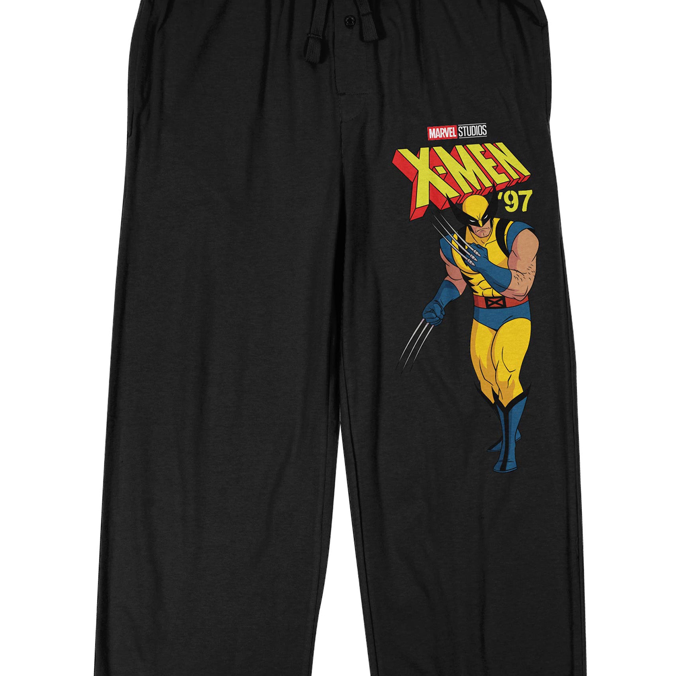 X-Men '97 Wolverine Mirrored Logo Men's Black Sleep Pajama Pants