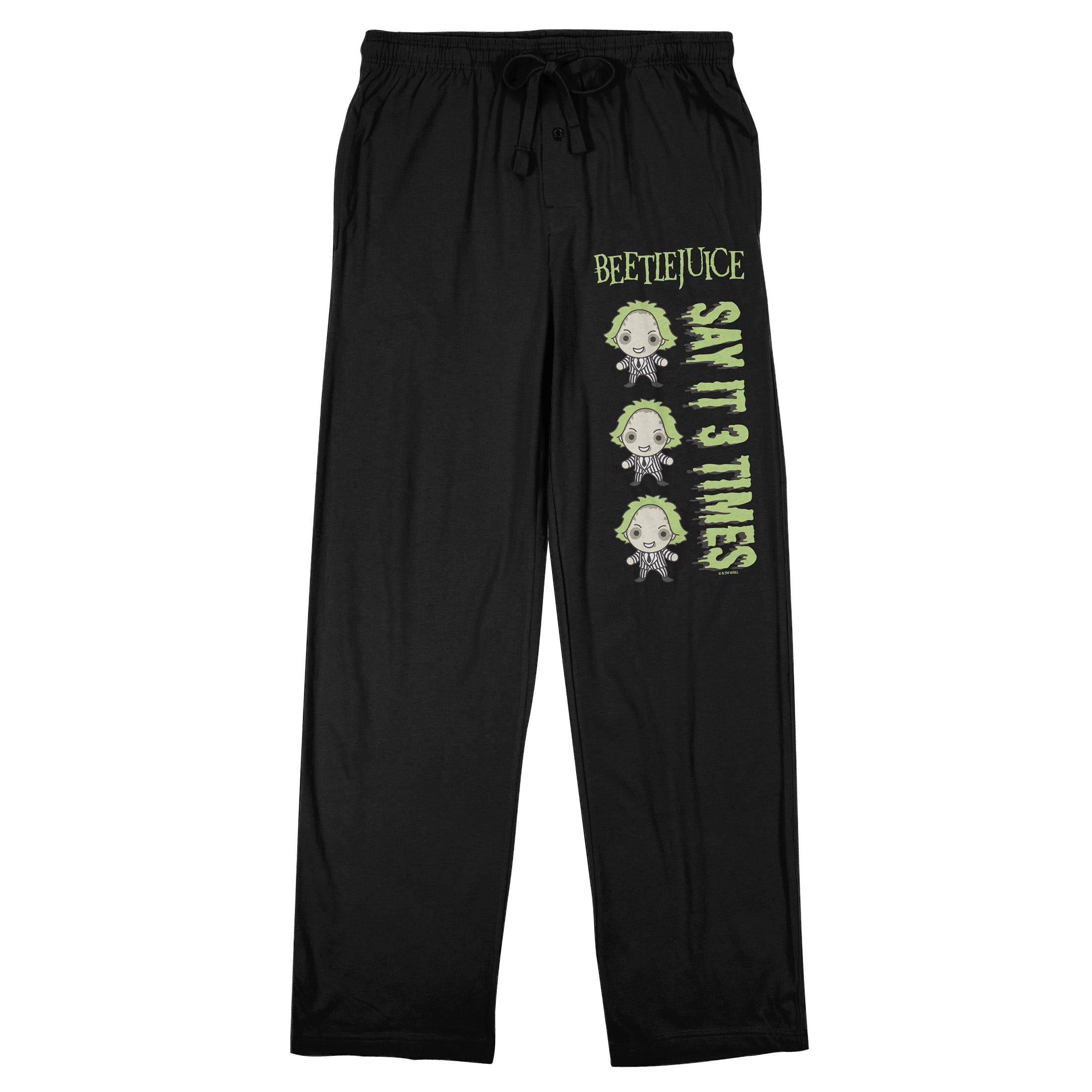 Beetlejuice Say It 3 Times Men's Black Sleep Pajama Pants