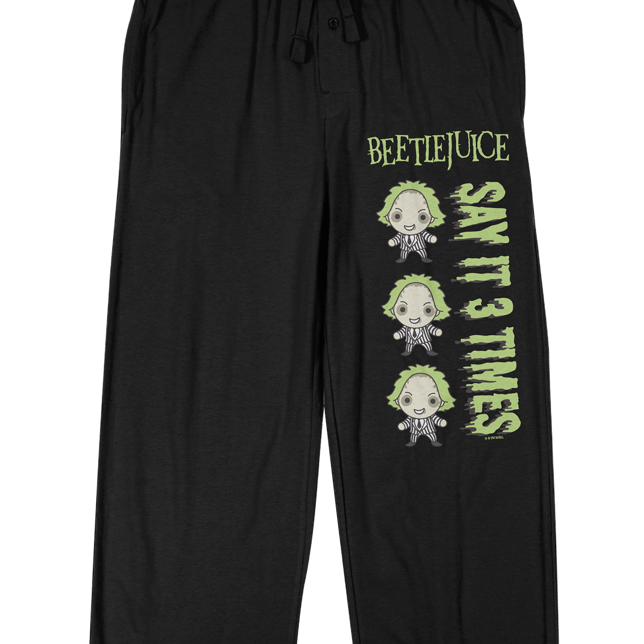 Beetlejuice Say It 3 Times Men's Black Sleep Pajama Pants