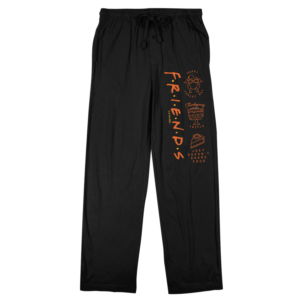 Friends (TV) Orange Title Men's Black Sleep Pajama Pants