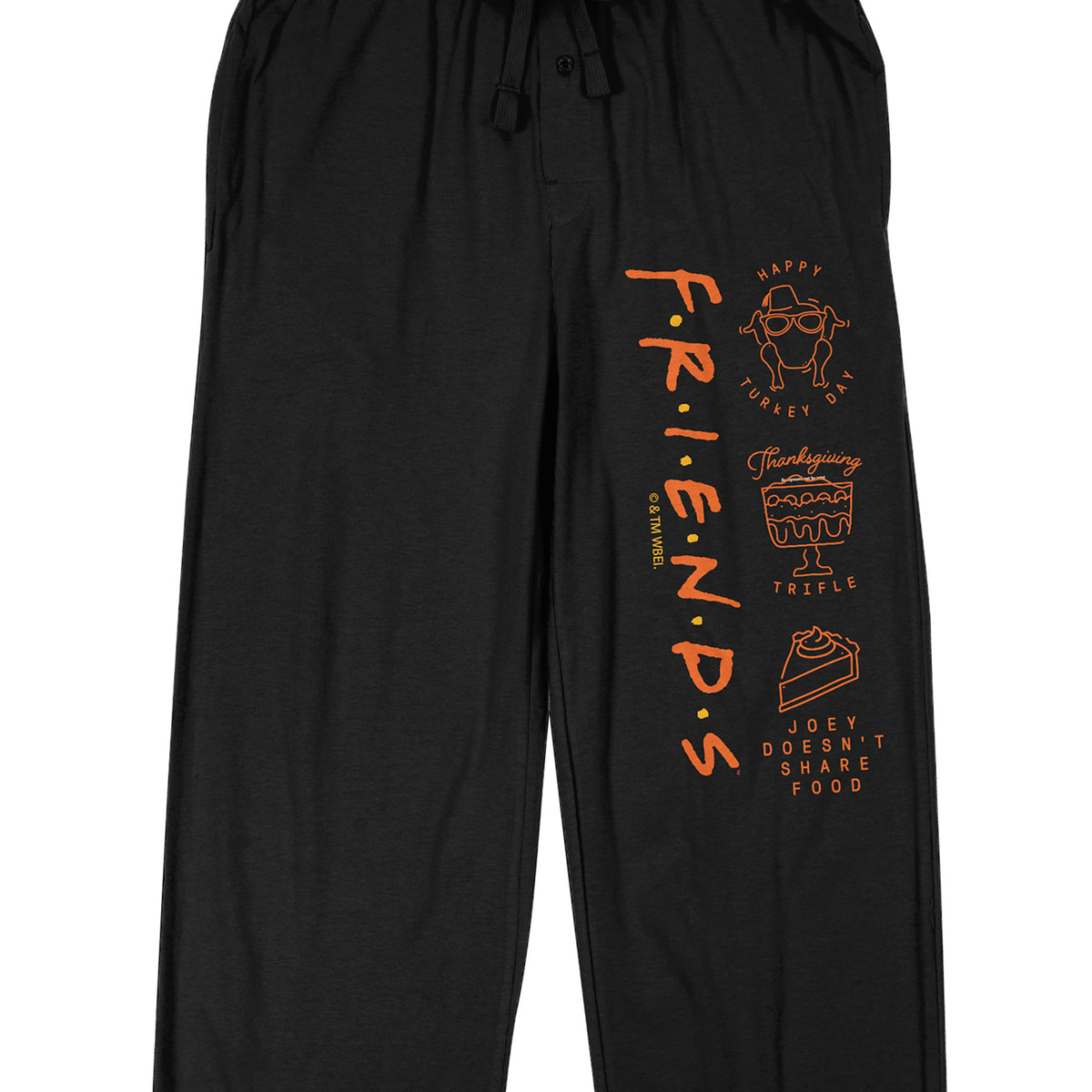 Friends (TV) Orange Title Men's Black Sleep Pajama Pants