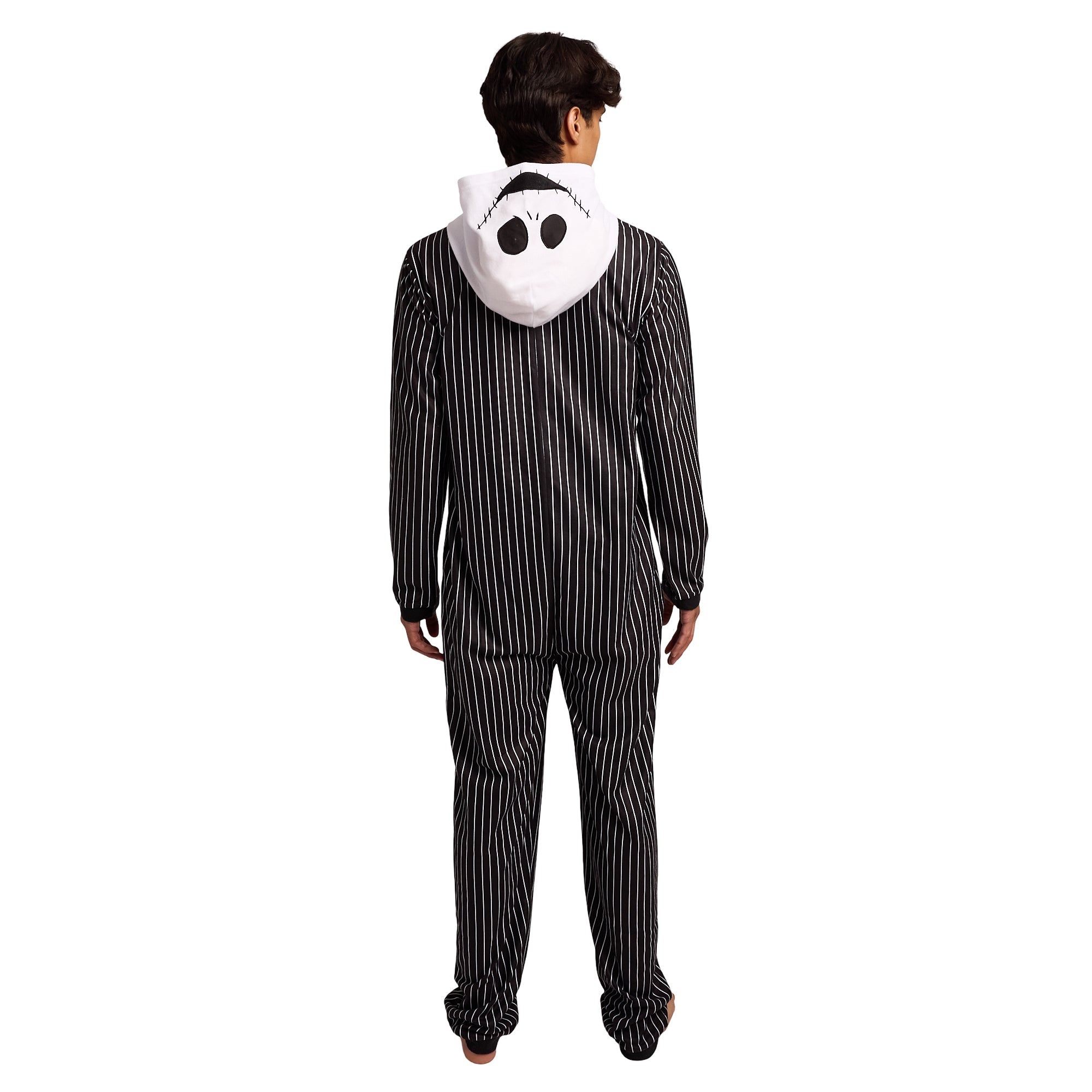 Nightmare Before Christmas Jack Skellington Adult Long Sleeve Hooded Cosplay Union Suit Onesie Costume