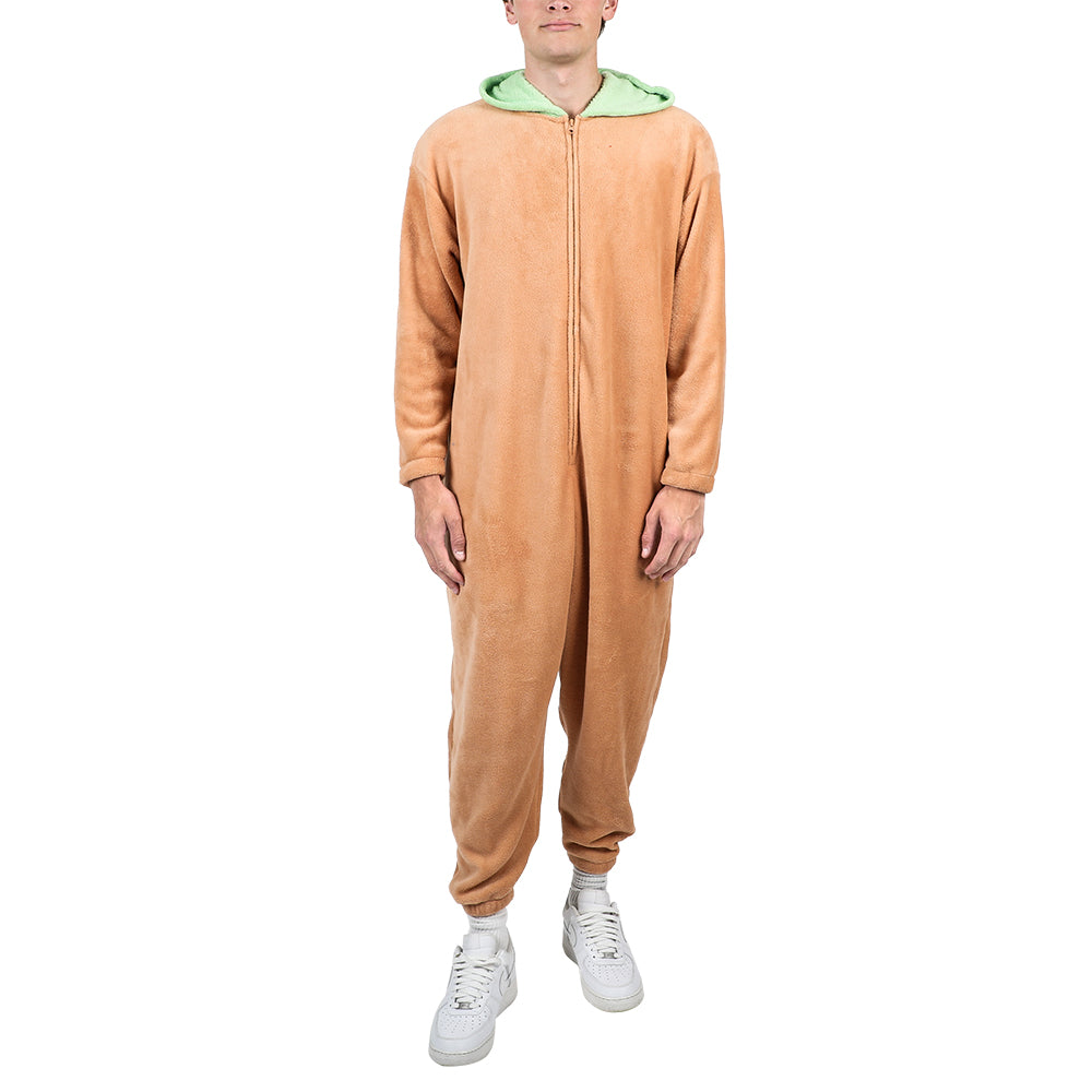 Star Wars The Mandalorian Baby Grogu Adult Hooded Kigurumi Union Suit Pajama Onesie Costume With Ears