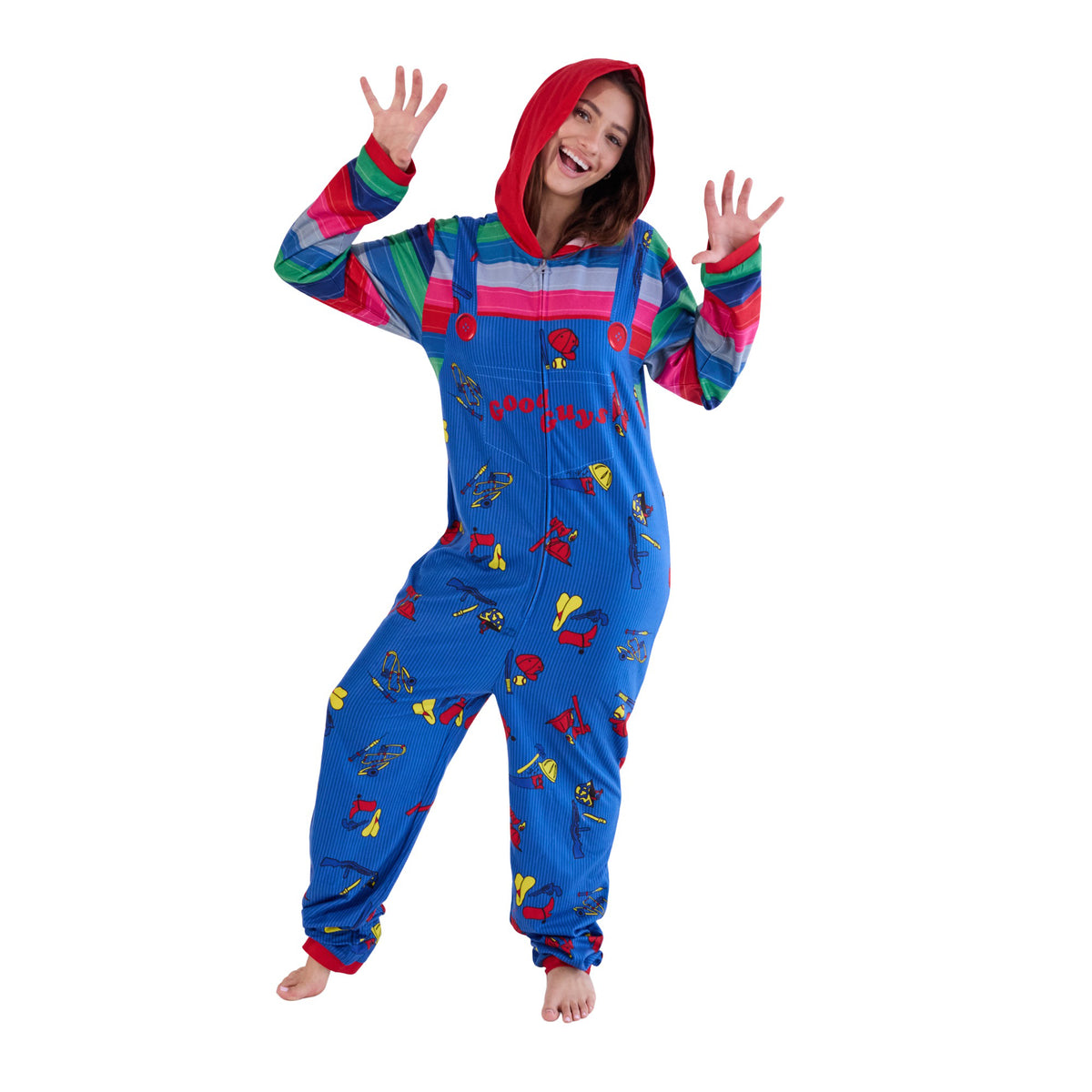 Chucky Adult Long Sleeve Hooded Cosplay Union Suit