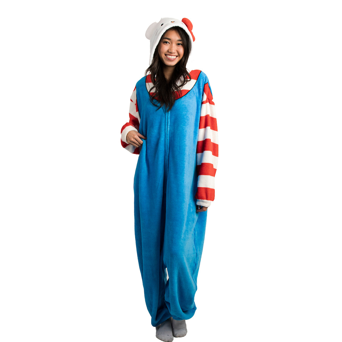 Hello Kitty & Friends Hooded Hello Kitty Kigurumi Cosplay Onesie Costume Union Suit
