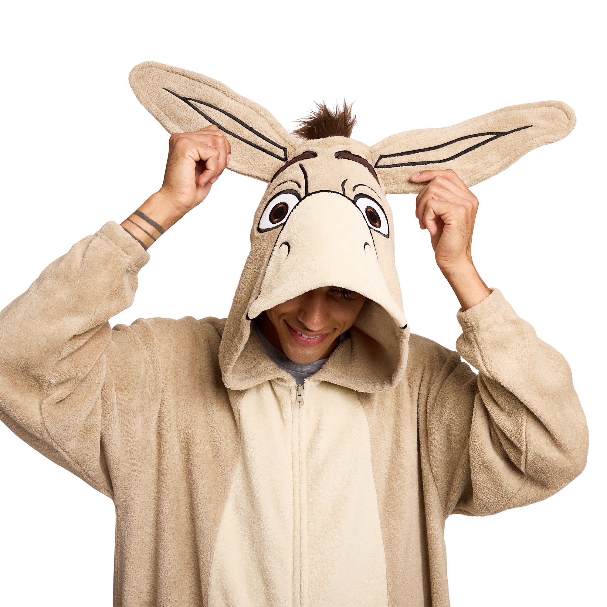 Shrek Donkey Adult Long Sleeve Hooded Kigurumi Cosplay Onesie Costume Suit