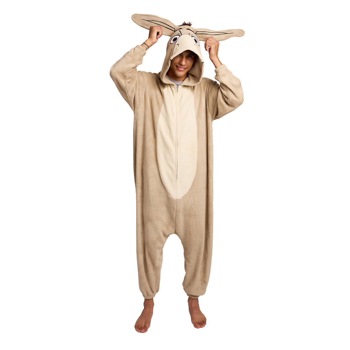 Shrek Donkey Adult Long Sleeve Hooded Kigurumi Cosplay Onesie Costume Suit