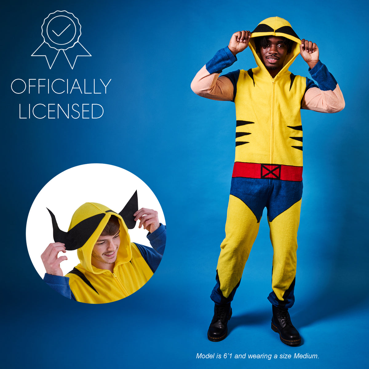 X-Men Wolverine Onesie Costume Union Suit With Hood