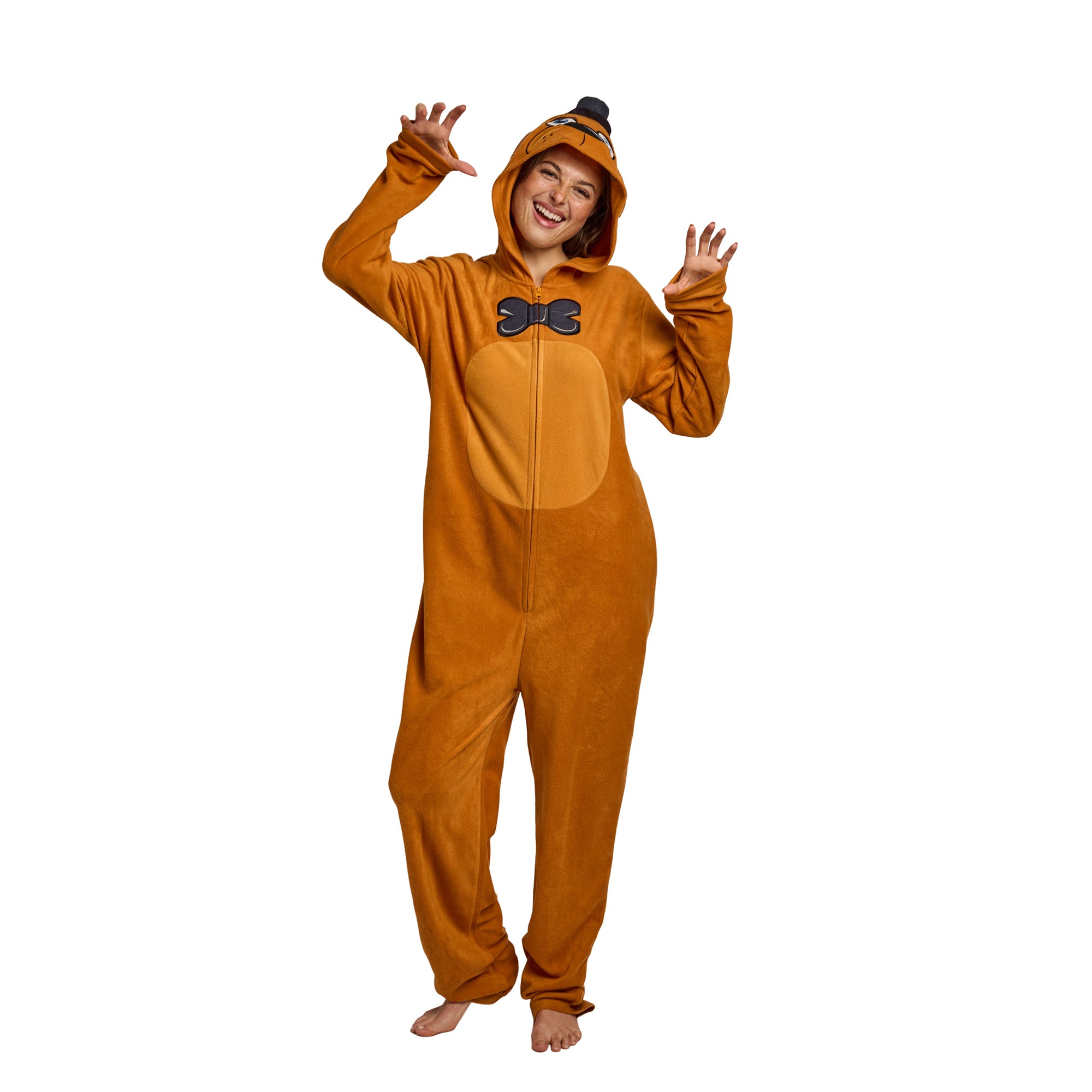Five Nights At Freddy's Freddy Fazbear Adult Hooded Onesie Costume Union Suit