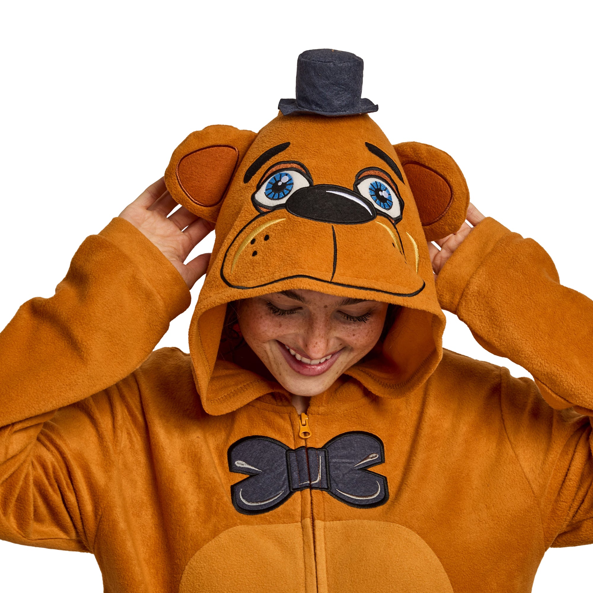 Five Nights At Freddy's Freddy Fazbear Adult Hooded Onesie Costume Union Suit