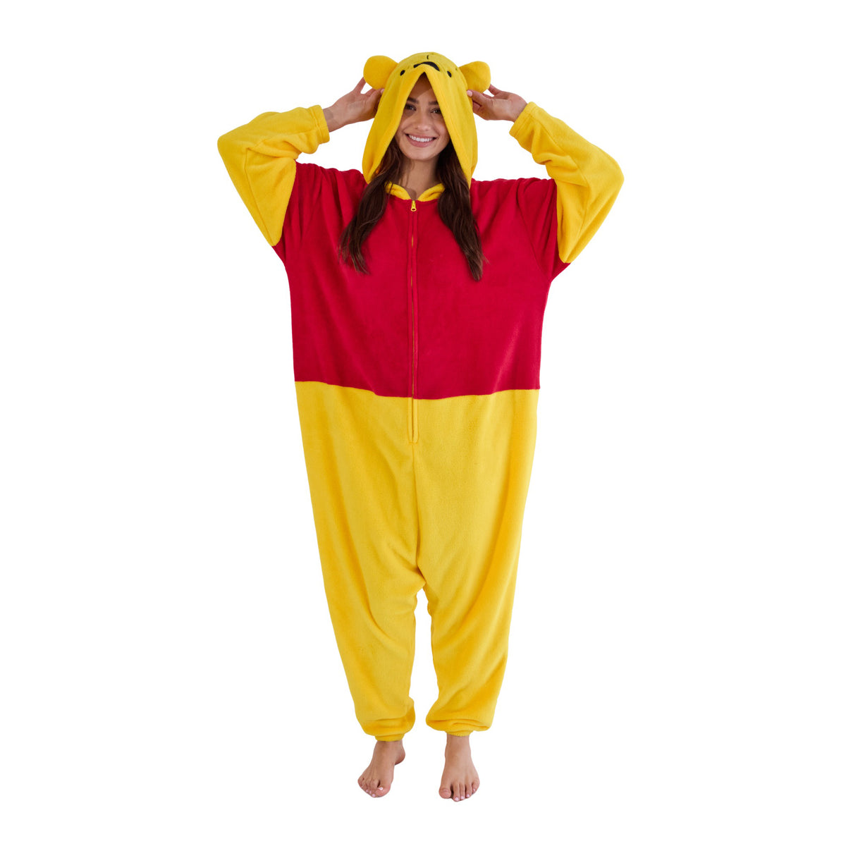 Winnie The Pooh Adult Long Sleeve Hooded Kigurumi Cosplay Onesie Costume Suit