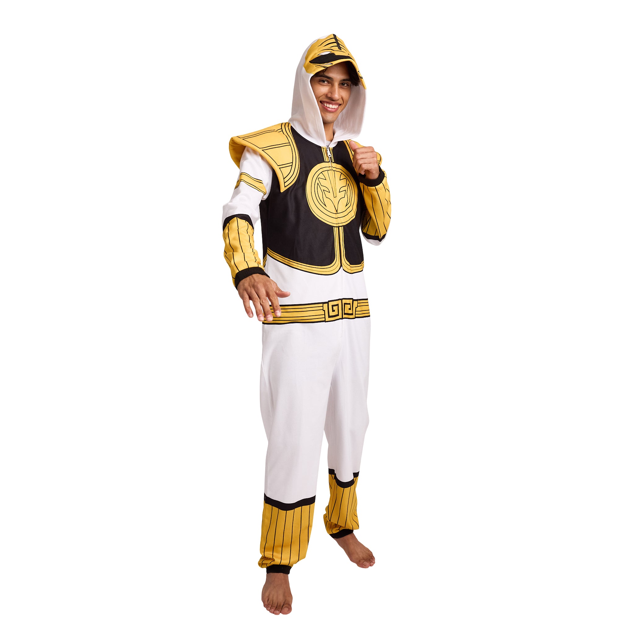 Power Rangers White Ranger Adult Cosplay Onesie Costume Union Suit
