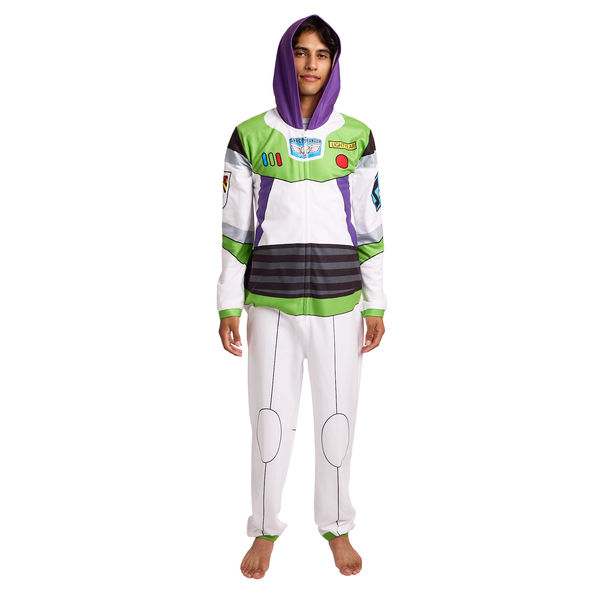 Toy Story Buzz Lightyear Adult Long Sleeve Hooded Cosplay Onesie Costume Union Suit