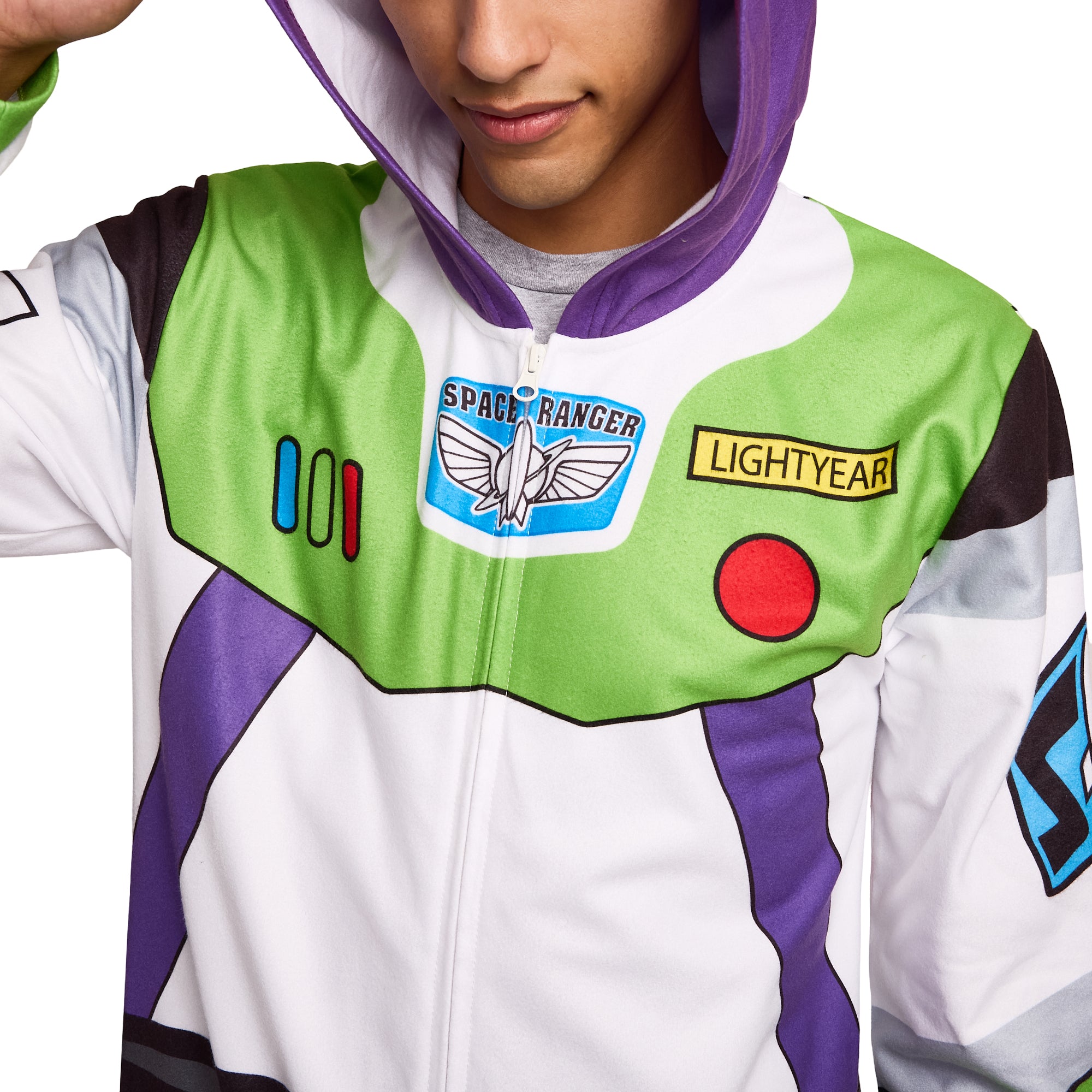 Toy Story Buzz Lightyear Adult Long Sleeve Hooded Cosplay Onesie Costume Union Suit