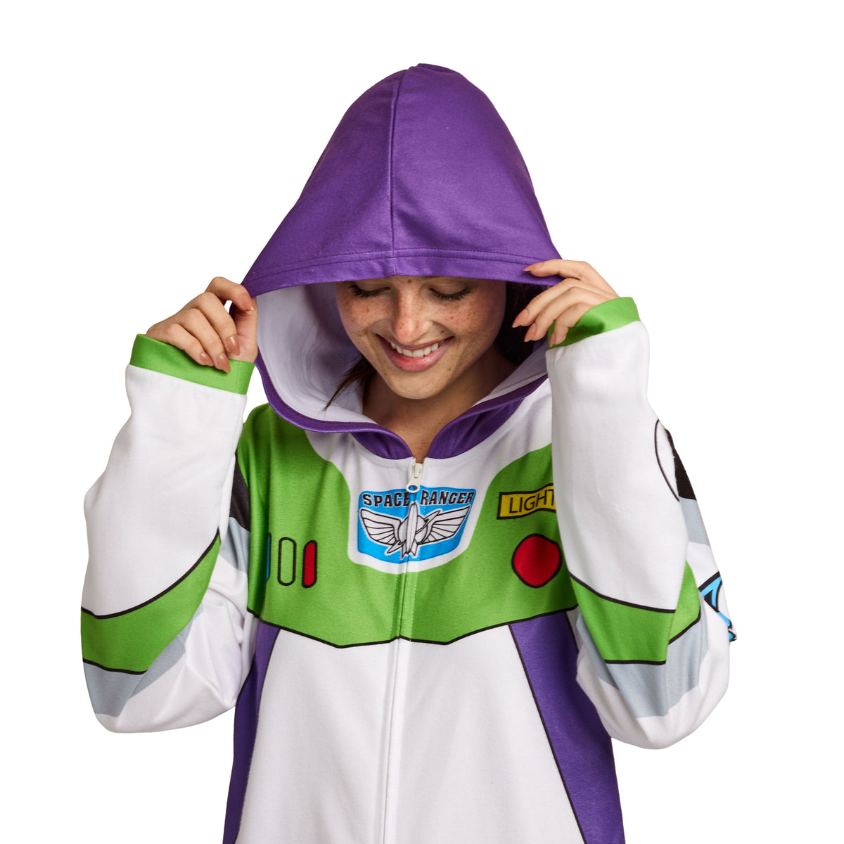 Toy Story Buzz Lightyear Adult Long Sleeve Hooded Cosplay Onesie Costume Union Suit
