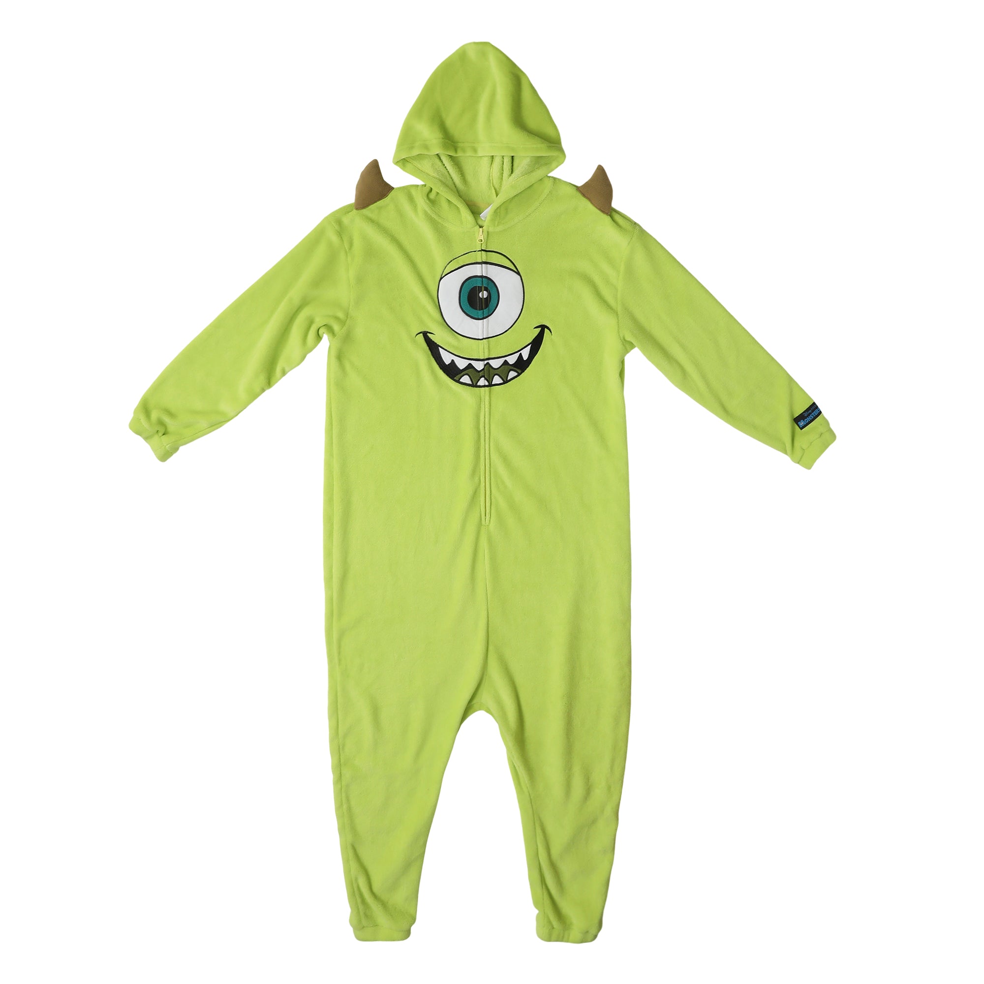 Monsters Inc Mike Wazowski Adult Green Long Sleeve Hooded Kigurumi Onesie Costume Cosplay Suit