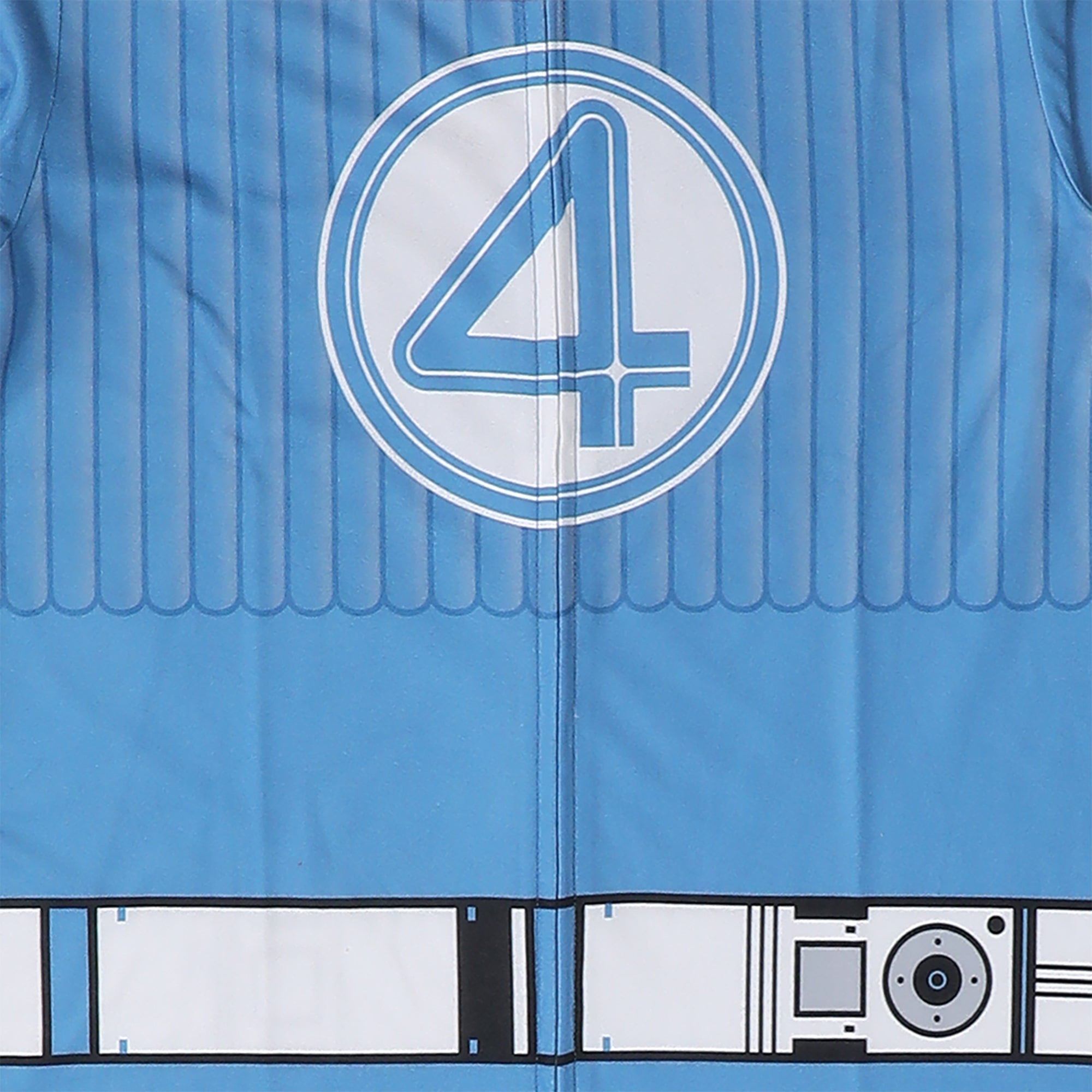 Fantastic Four The First Steps Super Suit Adult Long Sleeve Hooded Cosplay Onesie Costume-XL