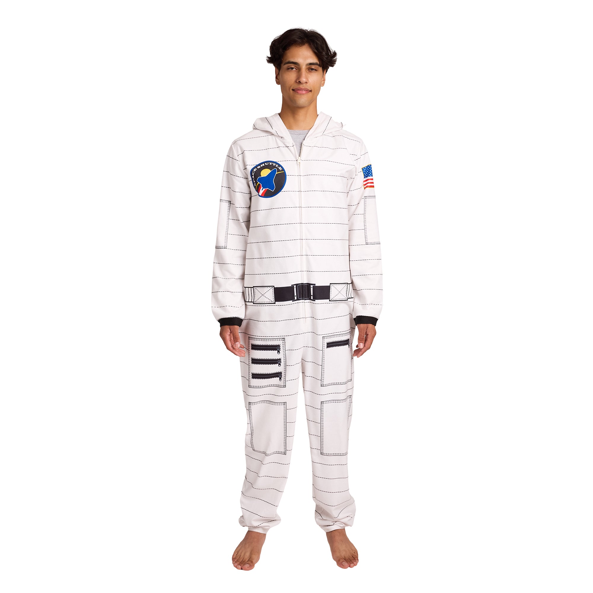 Astronaut Adult Cosplay Onesie Union Suit Costume With Cuffs And Hood