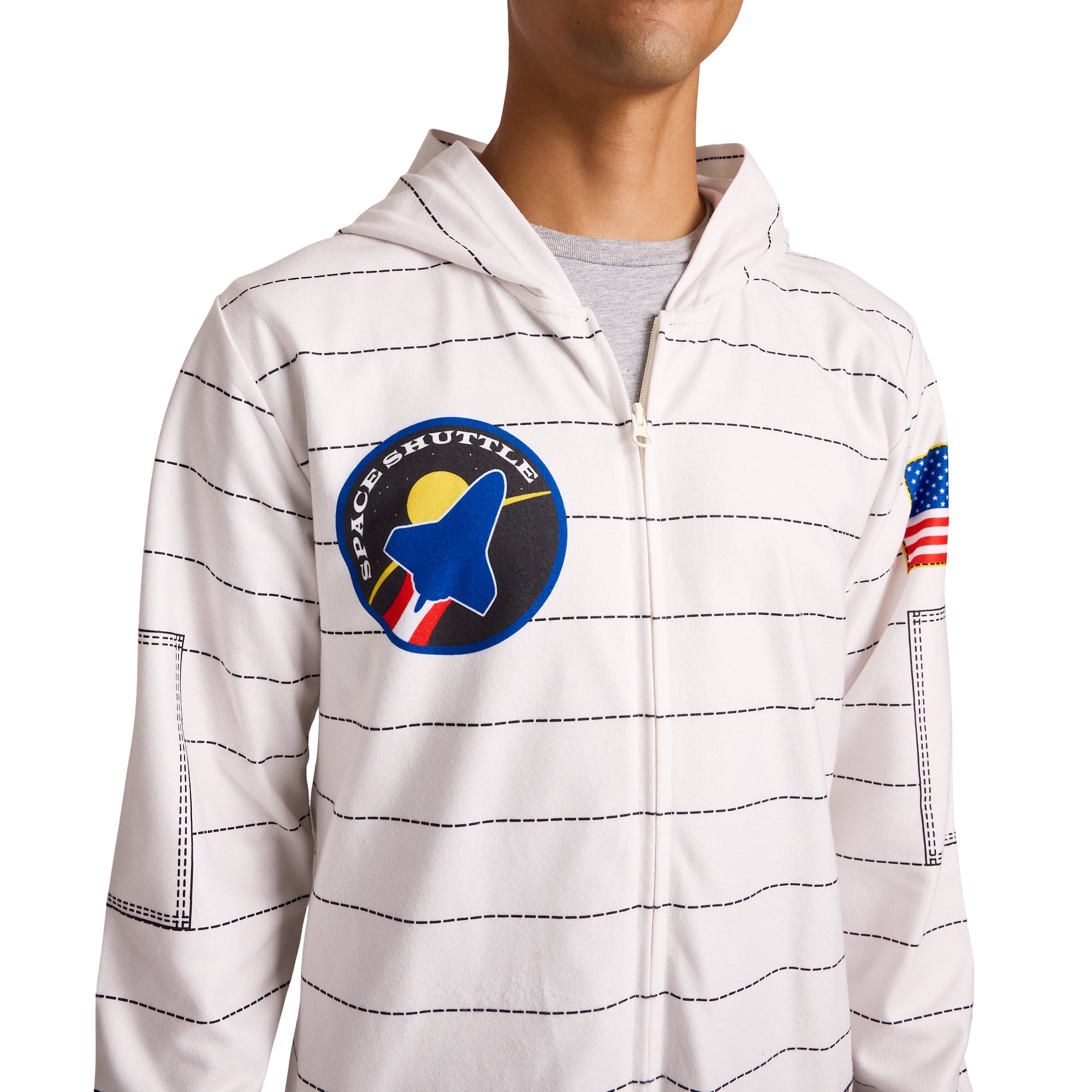 Astronaut Adult Cosplay Onesie Union Suit Costume With Cuffs And Hood