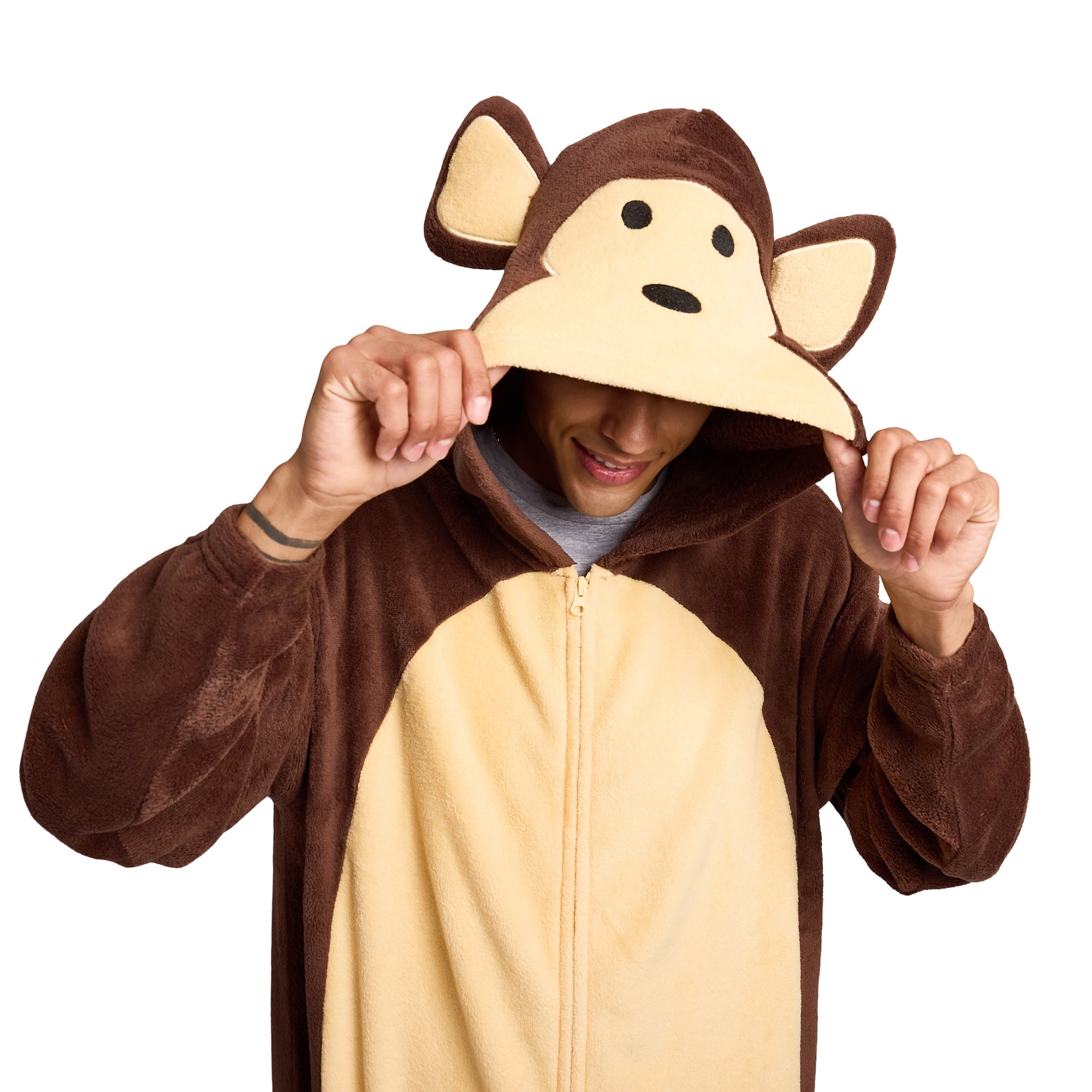 Monkey Adult Long Sleeve Hooded Kirugumi Cosplay Onesie Costume Suit