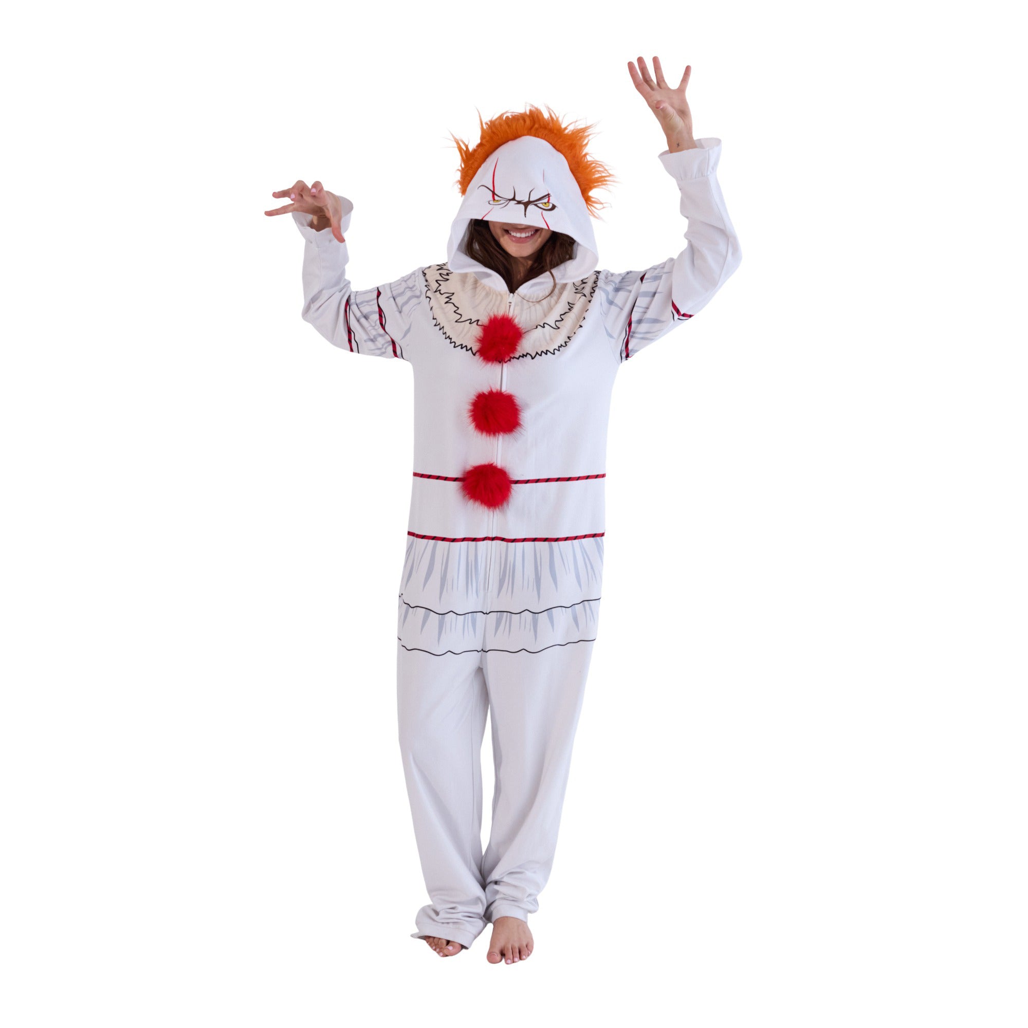 IT Chapter 2 Movie (2019) Pennywise Adult Cosplay Union Suit With Hood