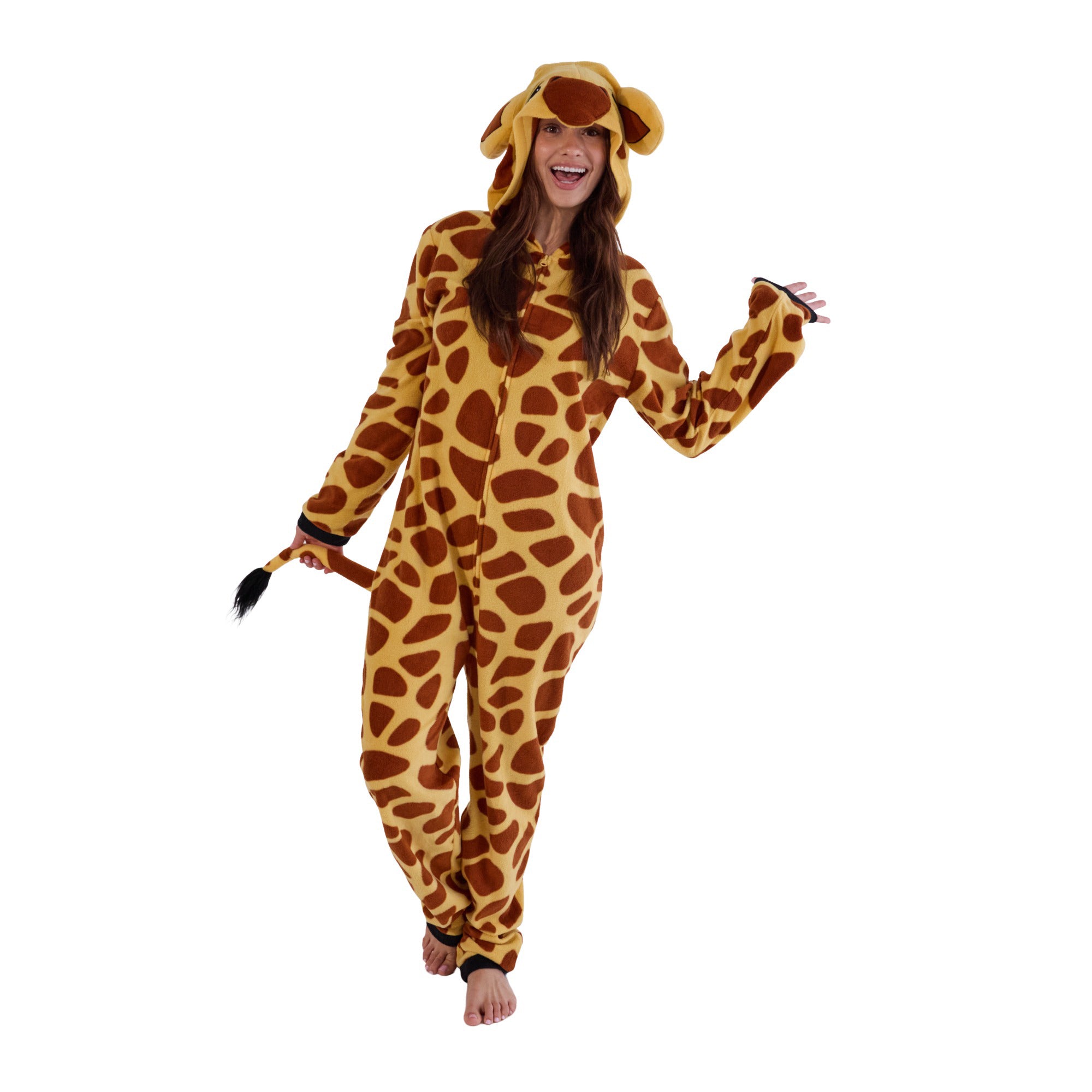 Giraffe Adult Long Sleeve Hooded Cosplay Onesie Costume Union Suit