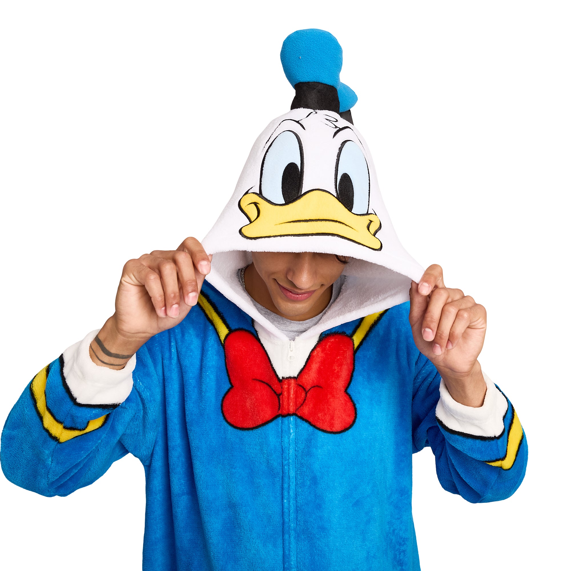 Disney Donald Duck Adult Long Sleeve Hooded Kirgumi Onesie Costume Cosplay Suit