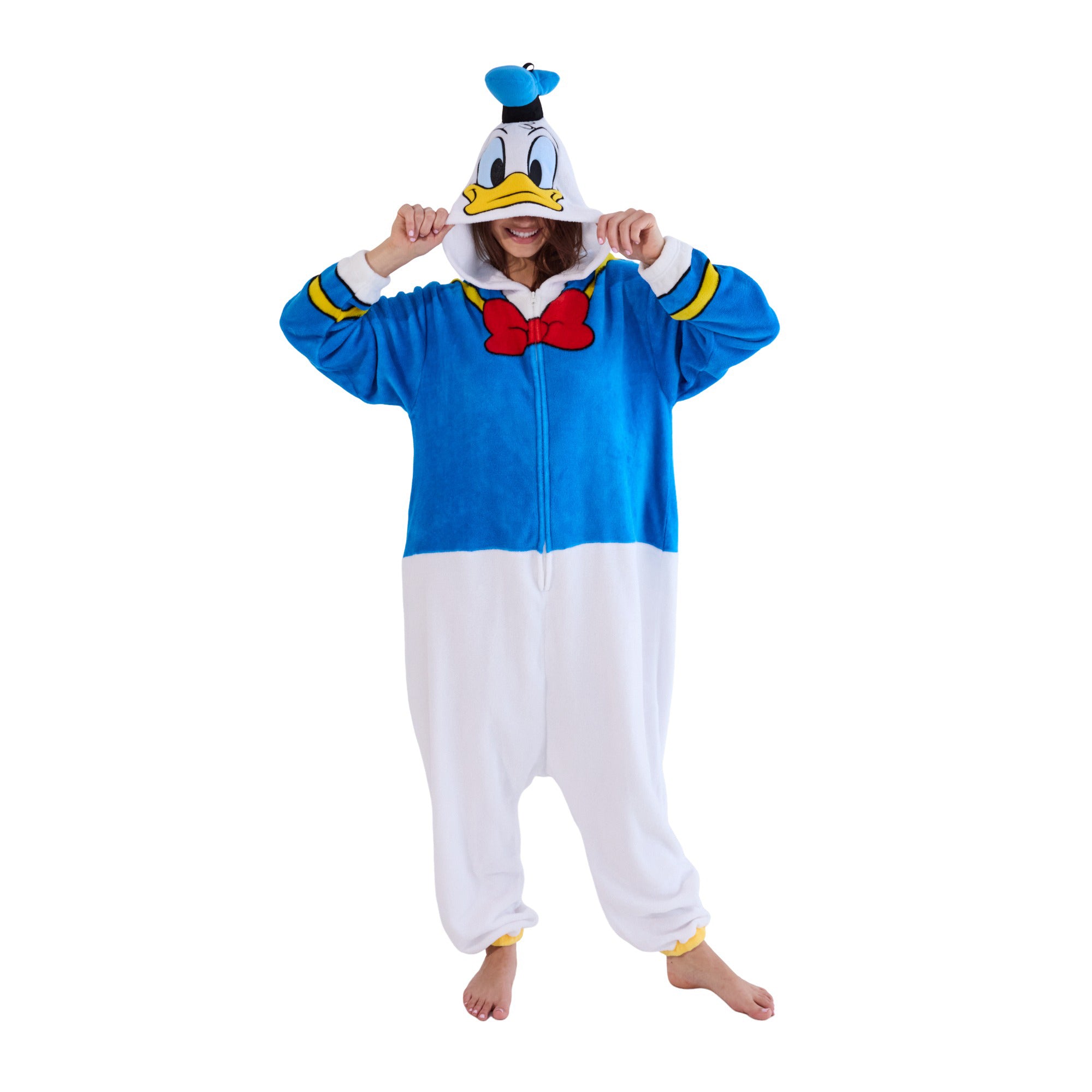 Disney Donald Duck Adult Long Sleeve Hooded Kirgumi Onesie Costume Cosplay Suit