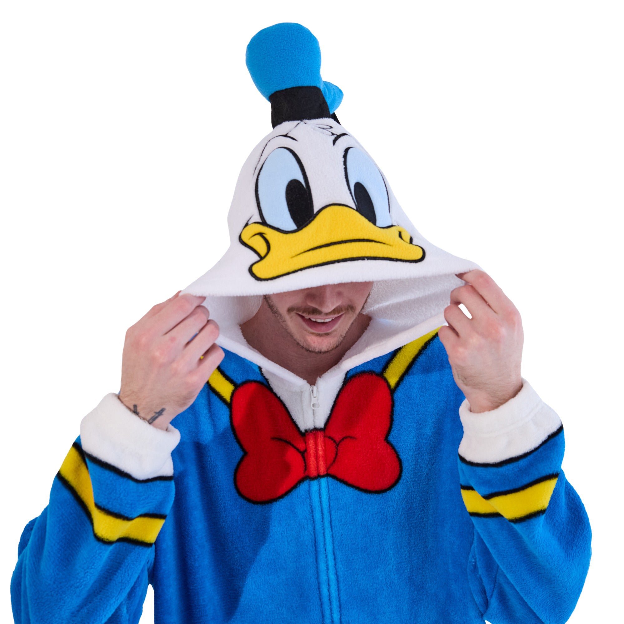 Disney Donald Duck Adult Long Sleeve Hooded Kirgumi Onesie Costume Cosplay Suit
