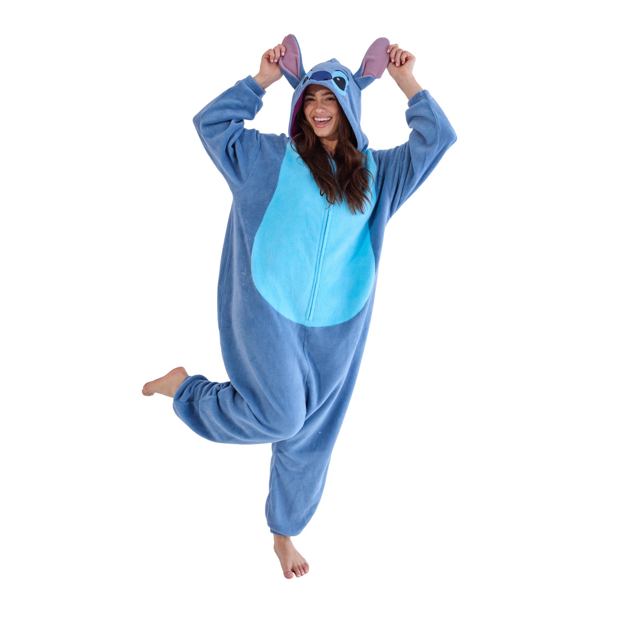 Lilo & Stitch Stitch Adult Long Sleeve Hooded Kigurumi Onesie Costume Cosplay Suit