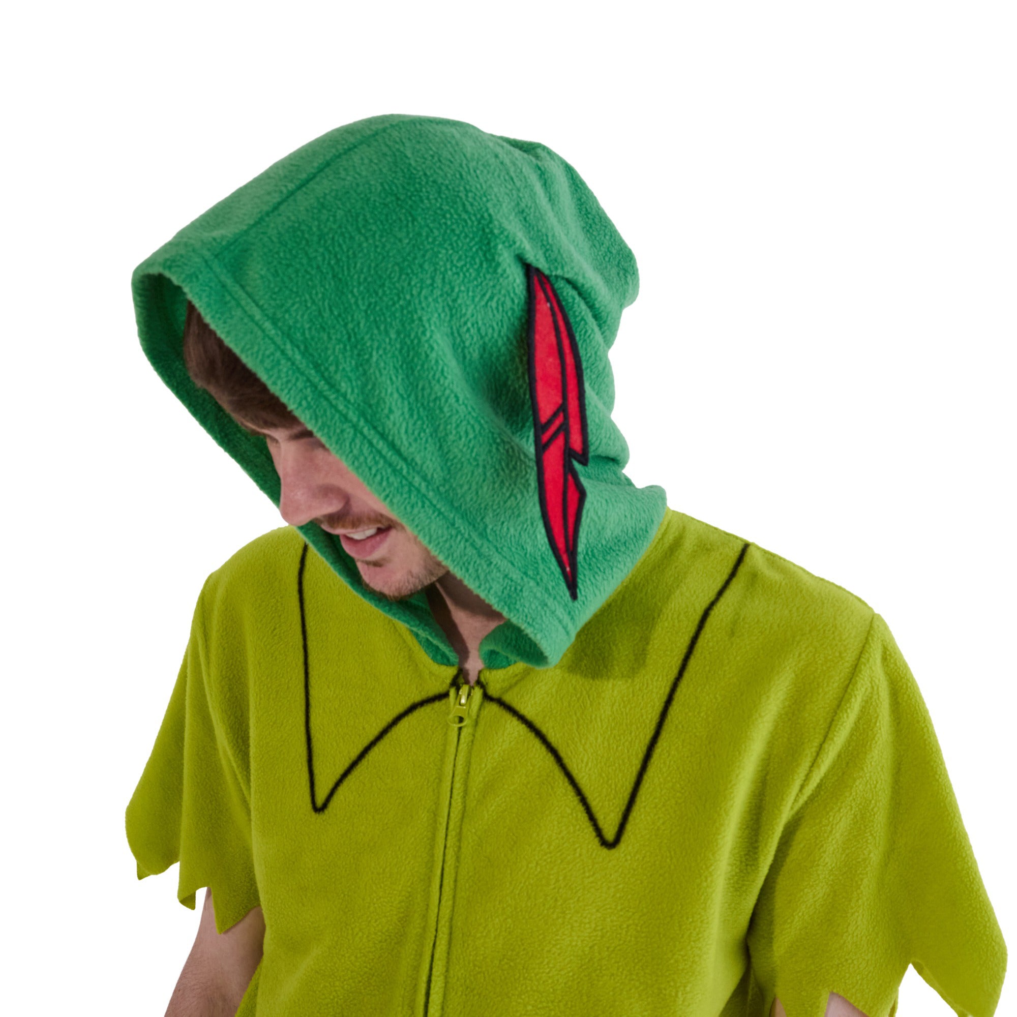 Disney Peter Pan Adult Long Sleeve Hooded Cosplay Onesie Costume Union Suit