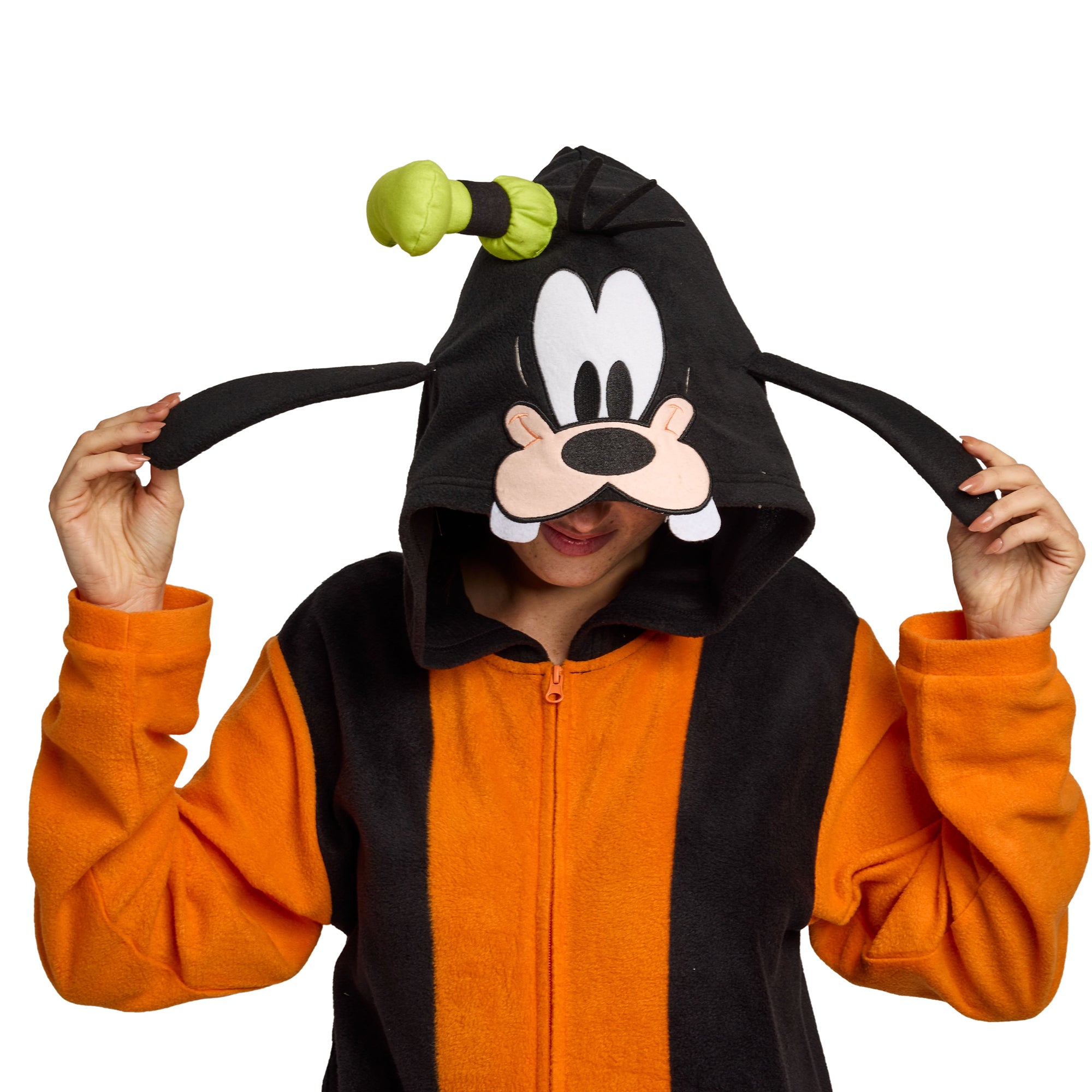 Disney Goofy Adult Long Sleeve Hooded Cosplay Onesie Costume Union Suit