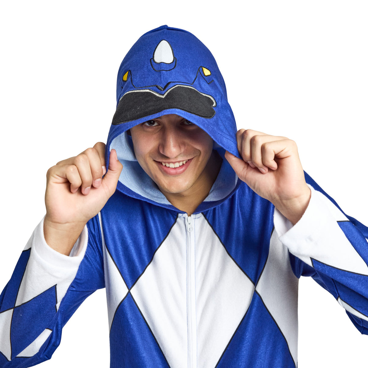 Power Rangers Blue Ranger Adult Long Sleeve Hooded Cosplay Union Suit